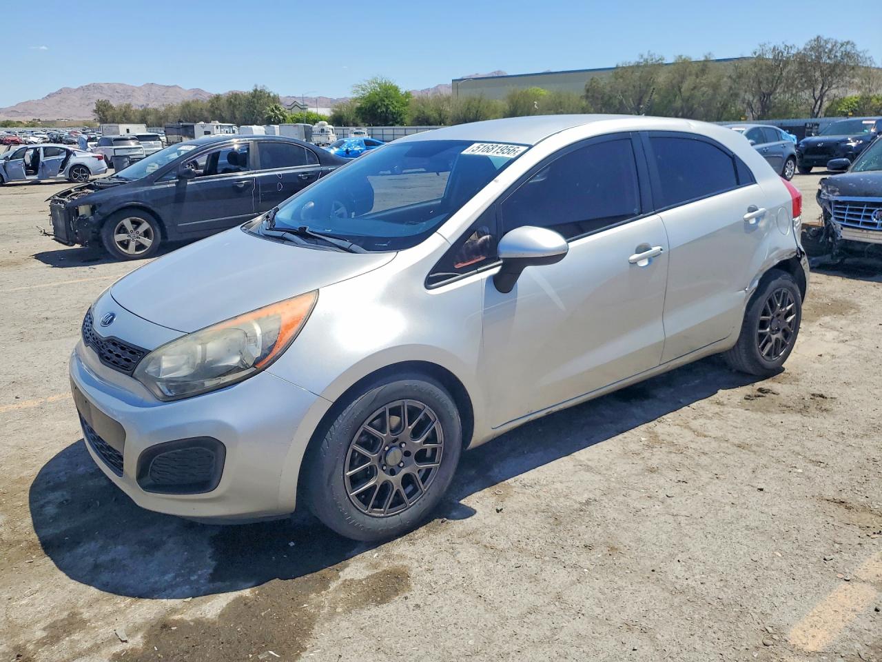 2013 Kia Rio Lx Silver vin: KNADM5A37D6295643