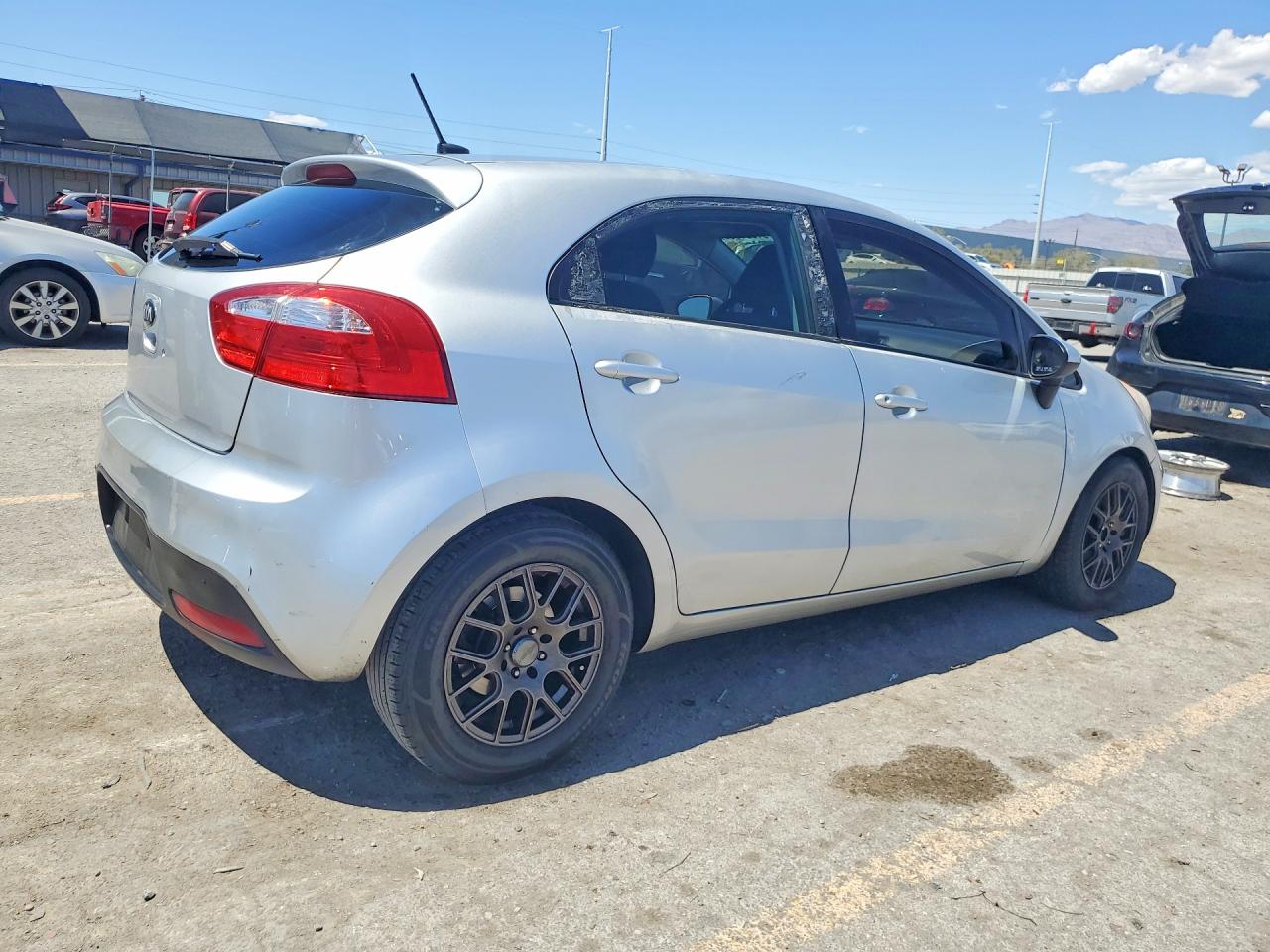 2013 Kia Rio Lx Silver vin: KNADM5A37D6295643