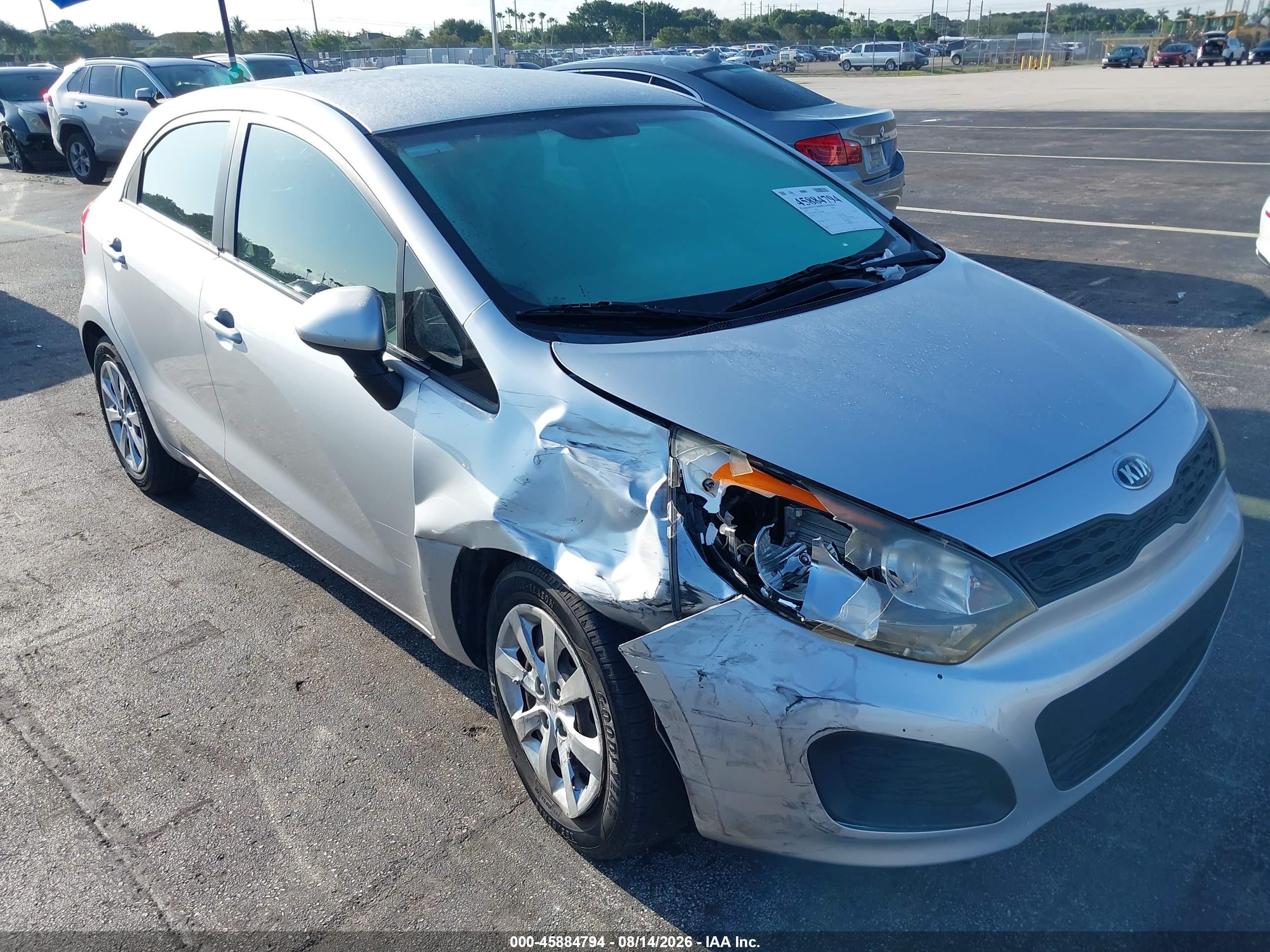 2015 Kia Rio Lx Silver vin: KNADM5A37F6515480