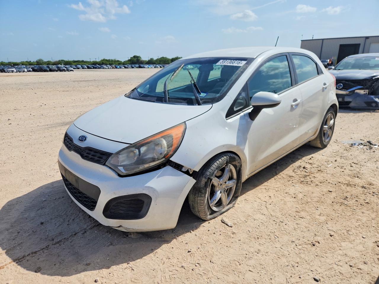 2012 Kia Rio Lx White vin: KNADM5A38C6024007