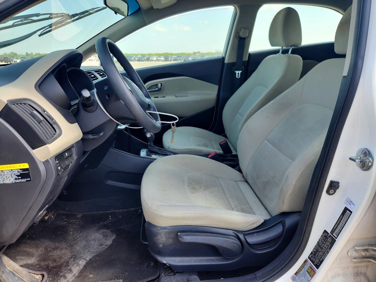 2012 Kia Rio Lx White vin: KNADM5A38C6024007