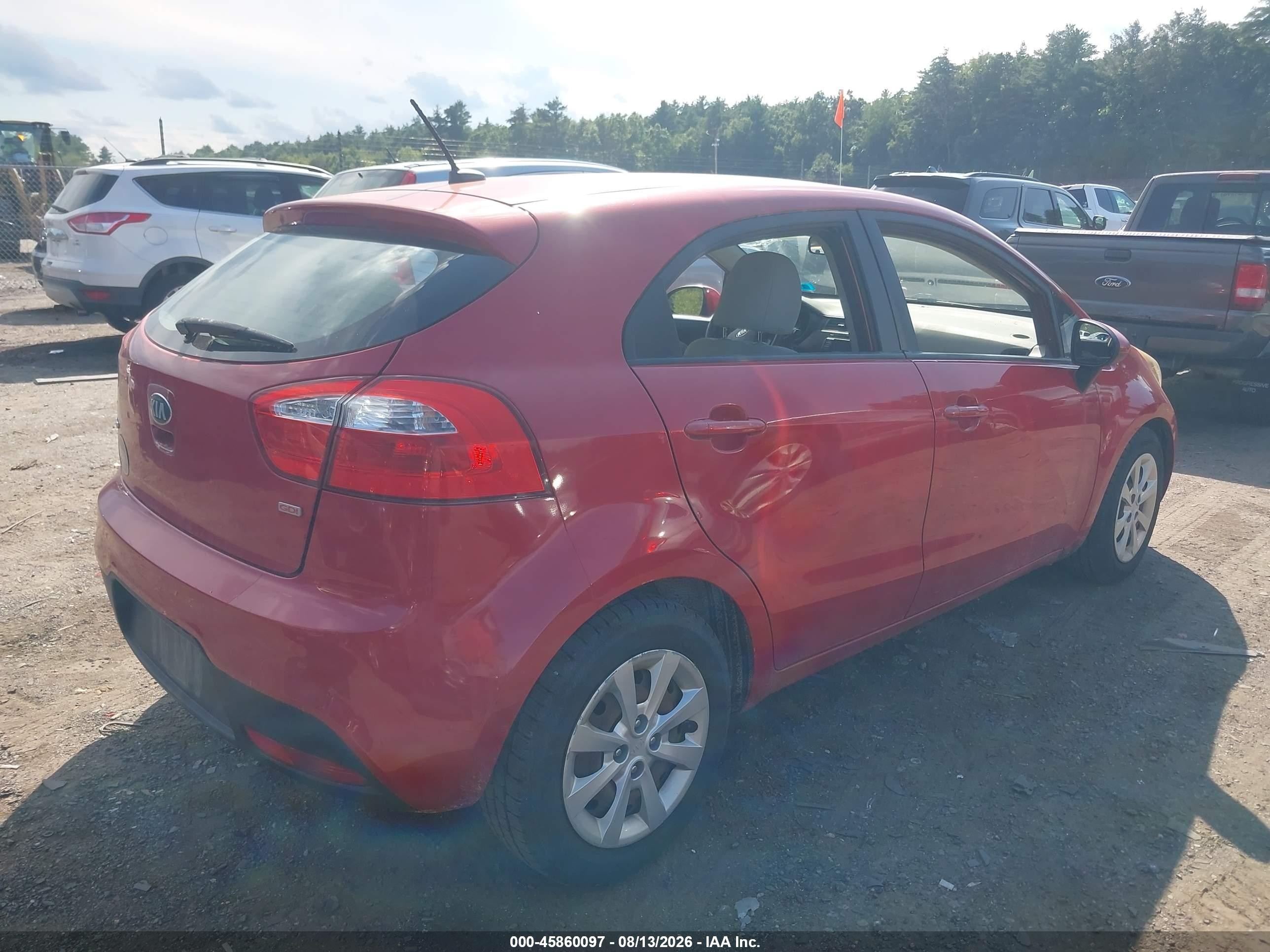 2013 Kia Rio Lx Red vin: KNADM5A38D6213208