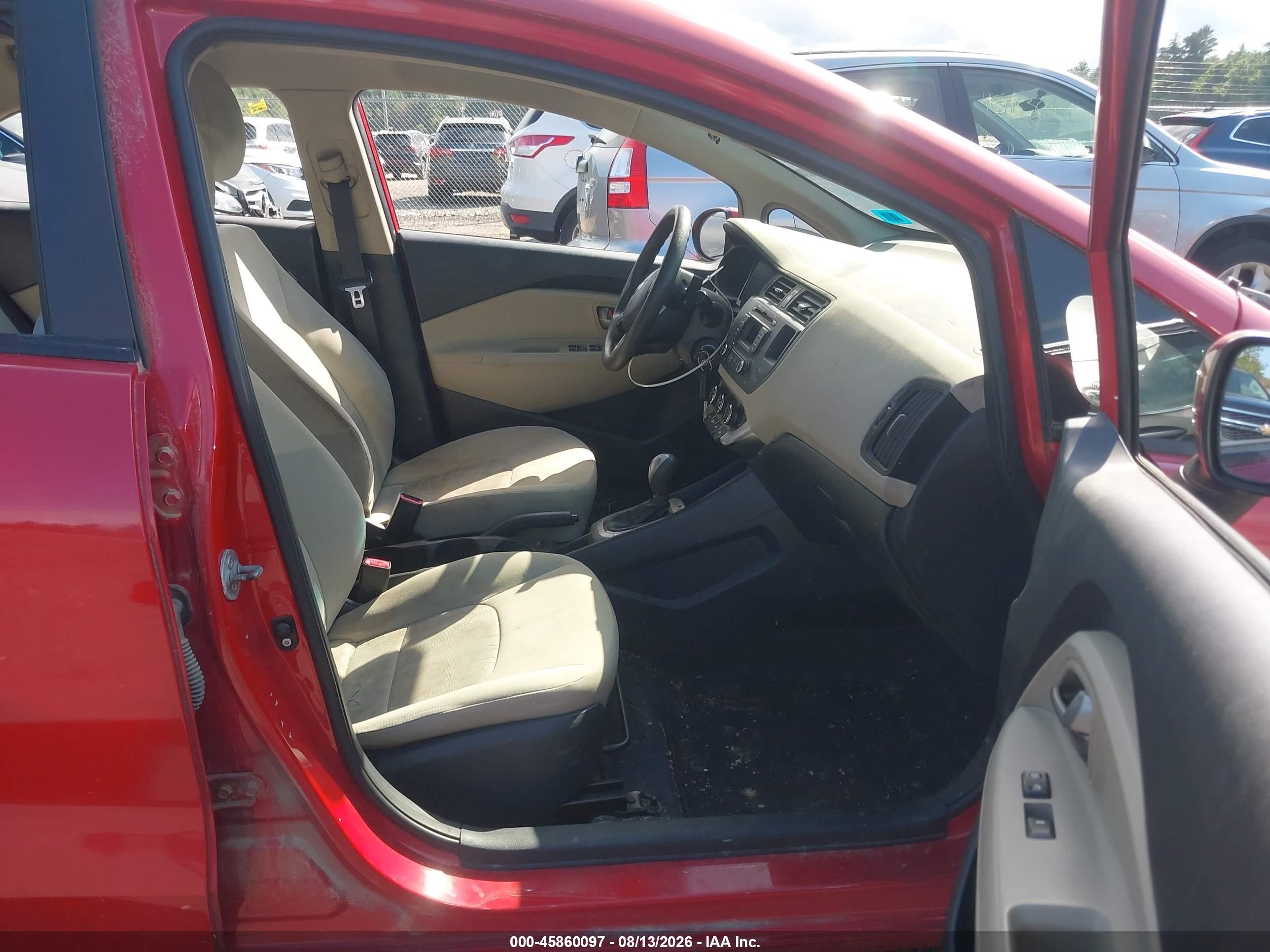 2013 Kia Rio Lx Red vin: KNADM5A38D6213208