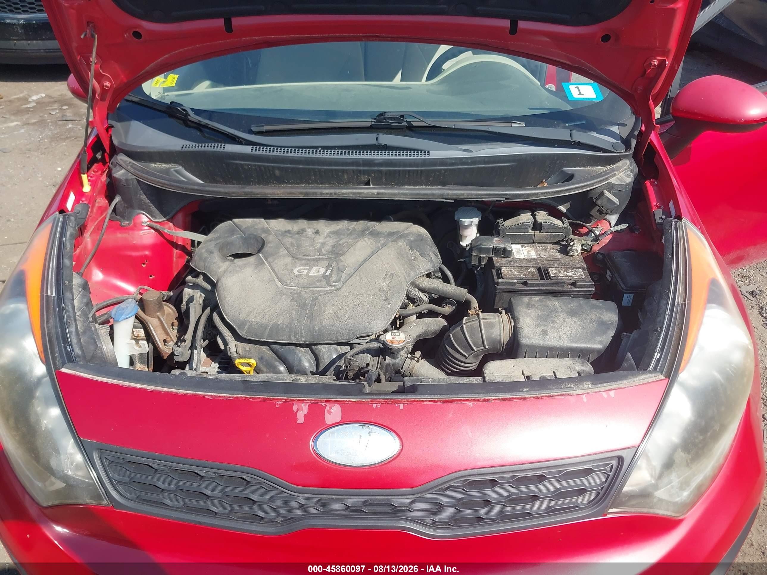 2013 Kia Rio Lx Red vin: KNADM5A38D6213208