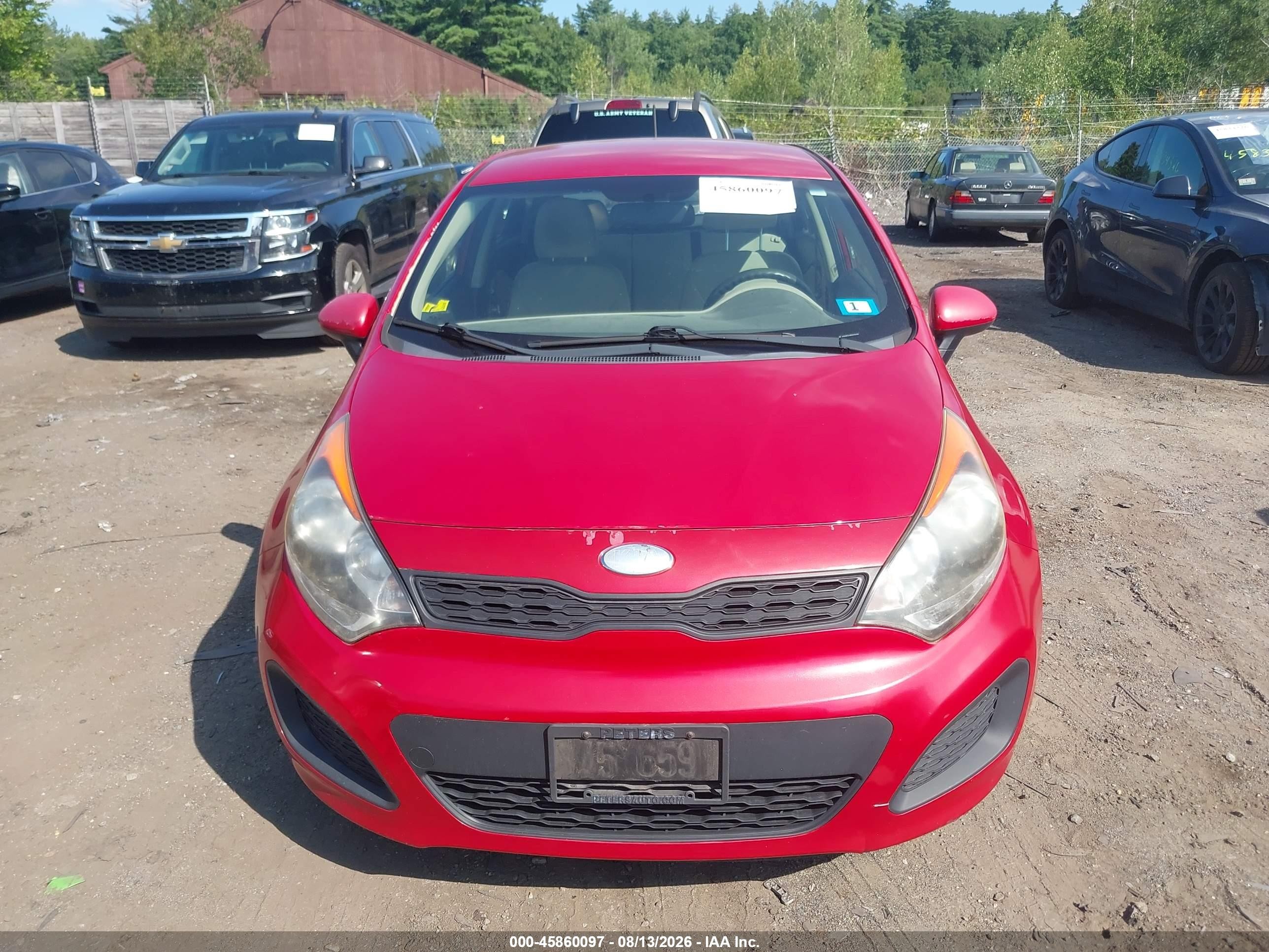 2013 Kia Rio Lx Red vin: KNADM5A38D6213208