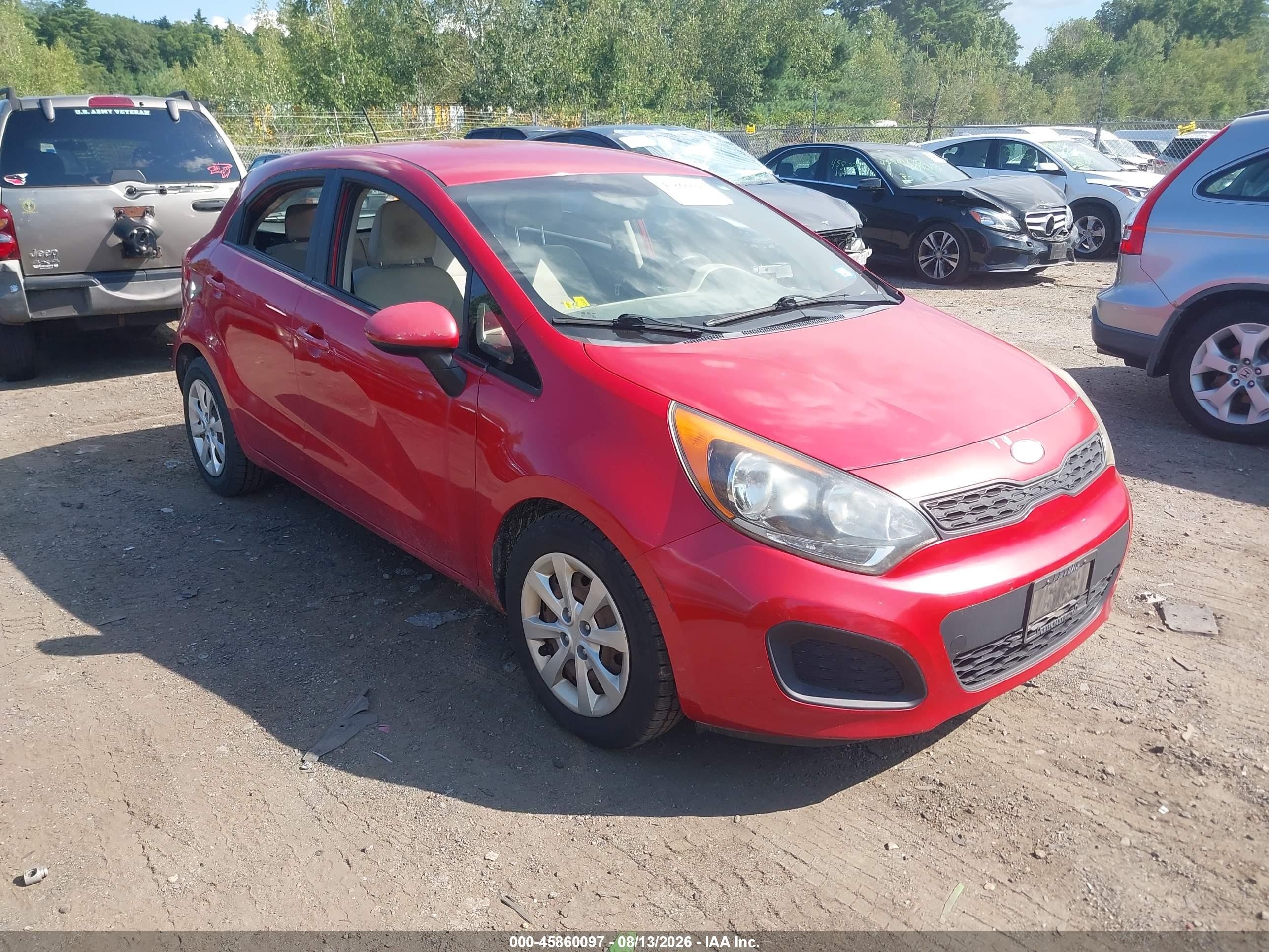 2013 Kia Rio Lx Red vin: KNADM5A38D6213208