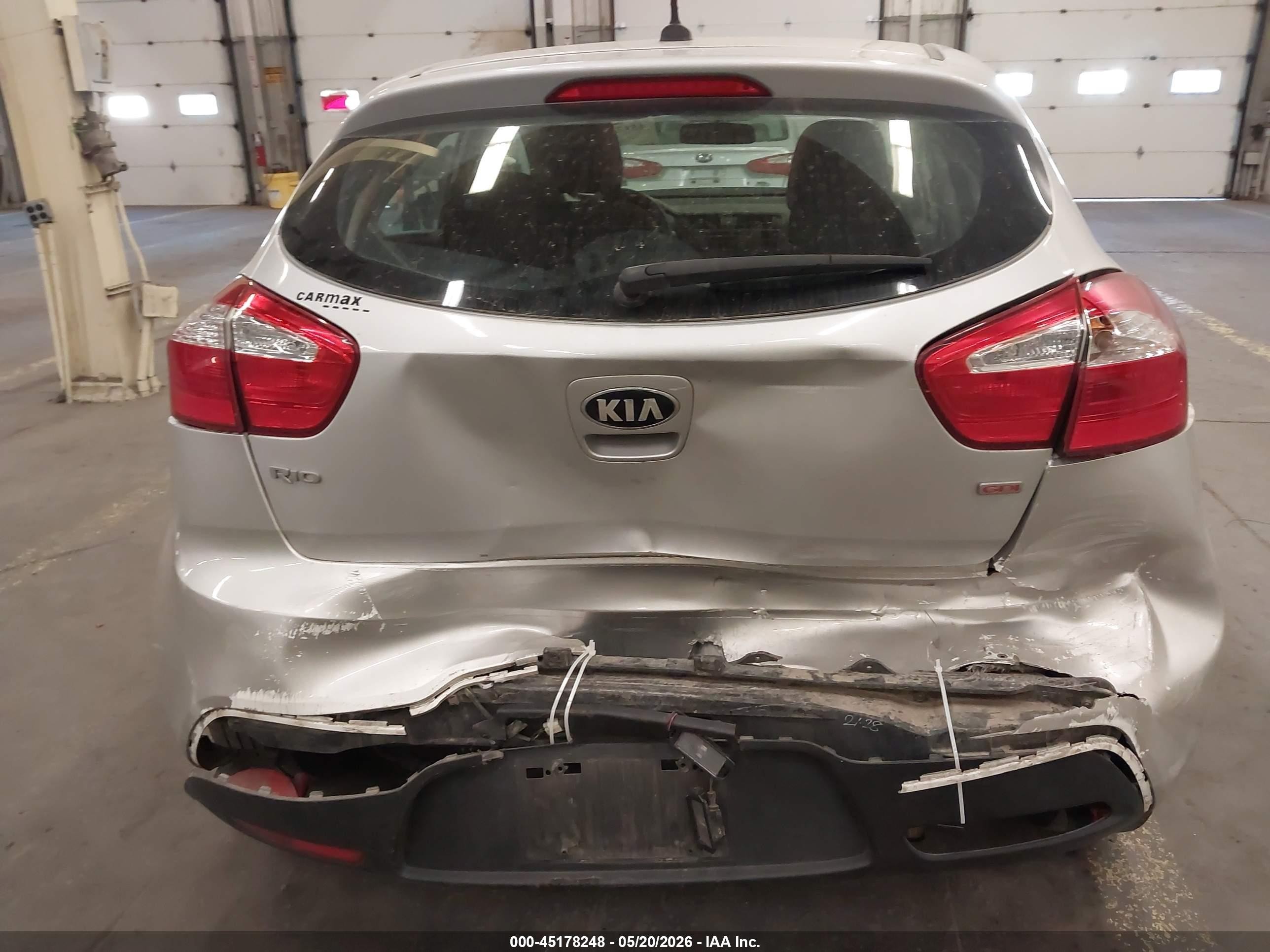 2014 Kia Rio Lx Silver vin: KNADM5A38E6410705