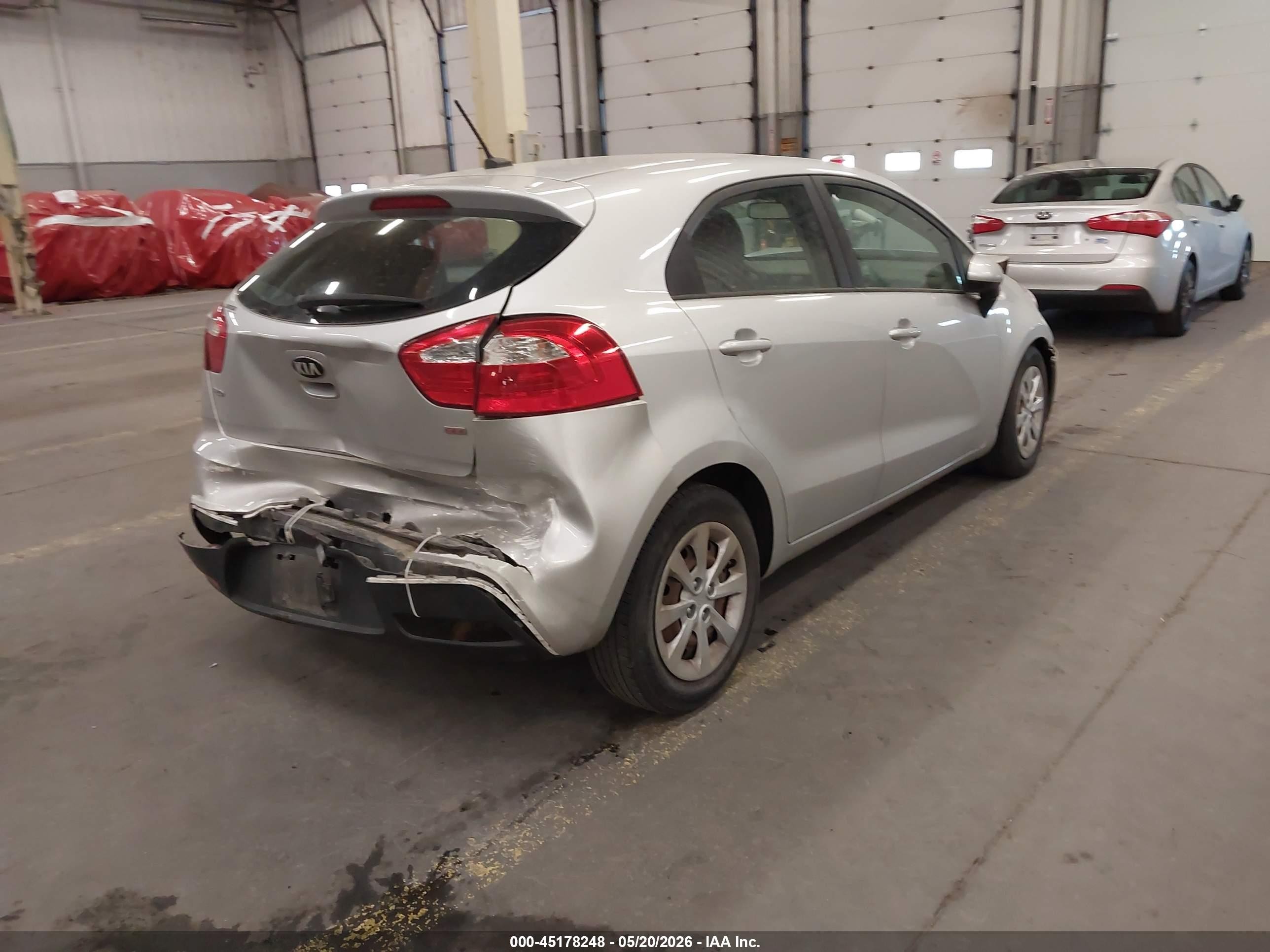 2014 Kia Rio Lx Silver vin: KNADM5A38E6410705