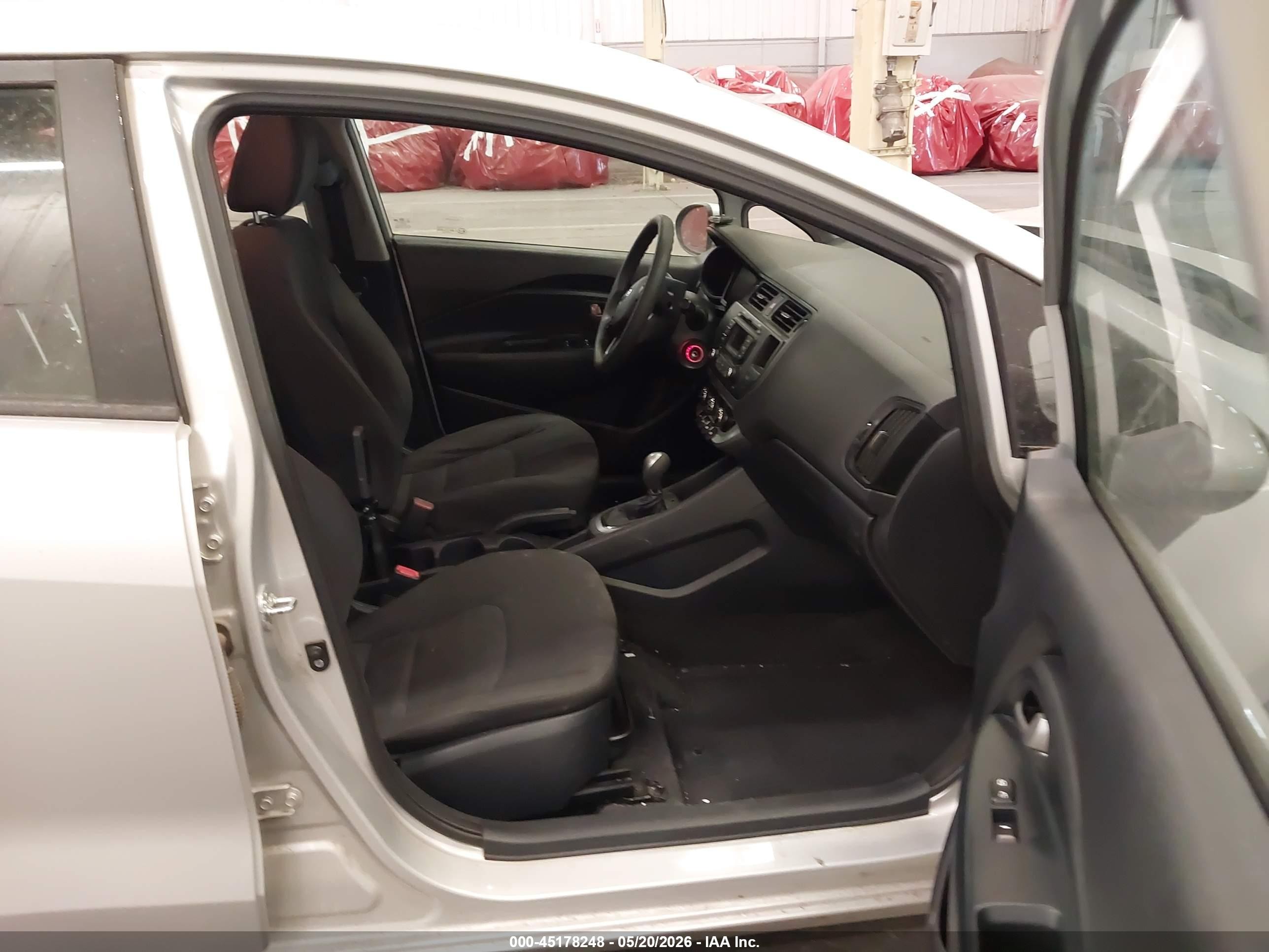 2014 Kia Rio Lx Silver vin: KNADM5A38E6410705