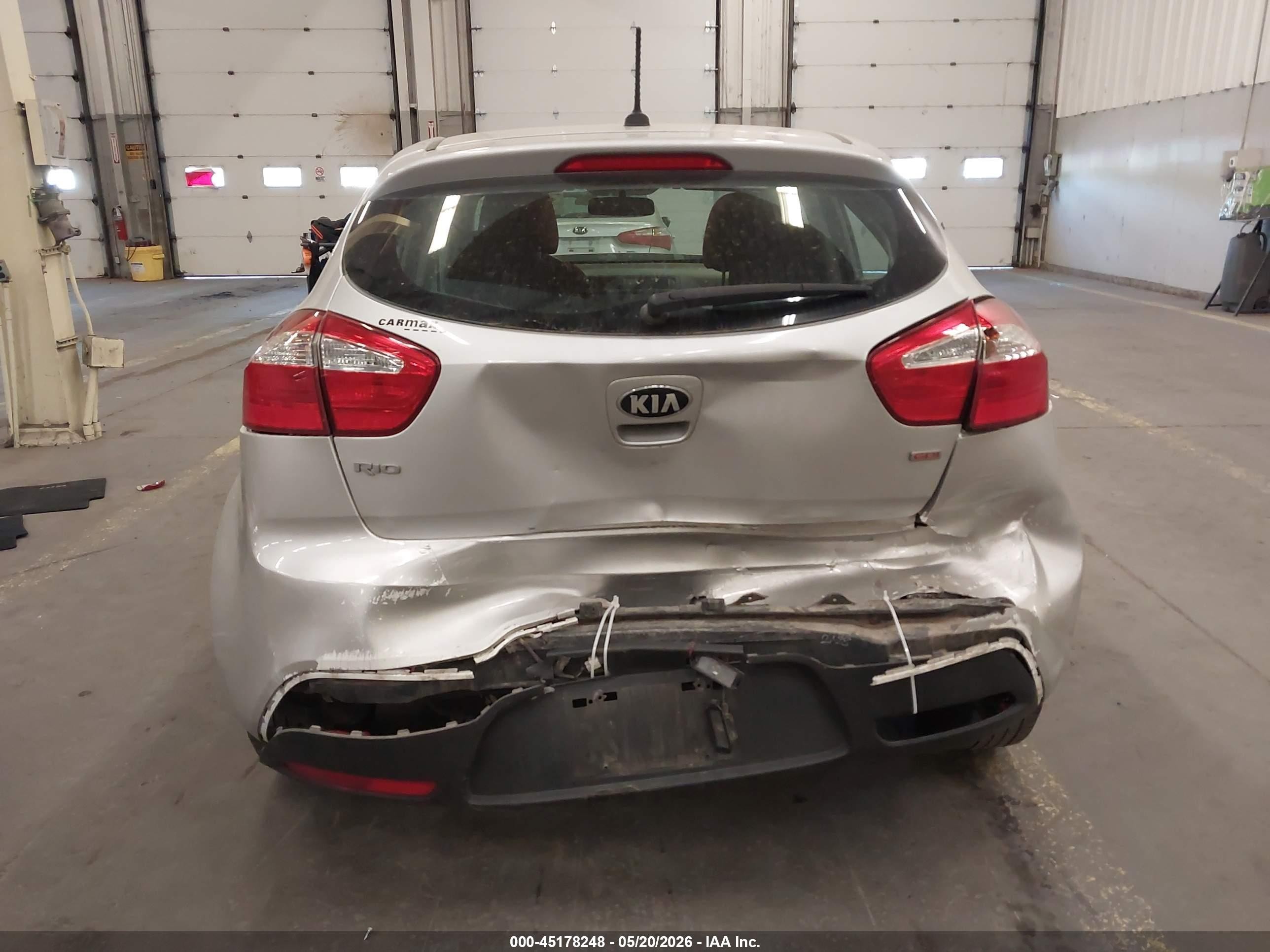 2014 Kia Rio Lx Silver vin: KNADM5A38E6410705