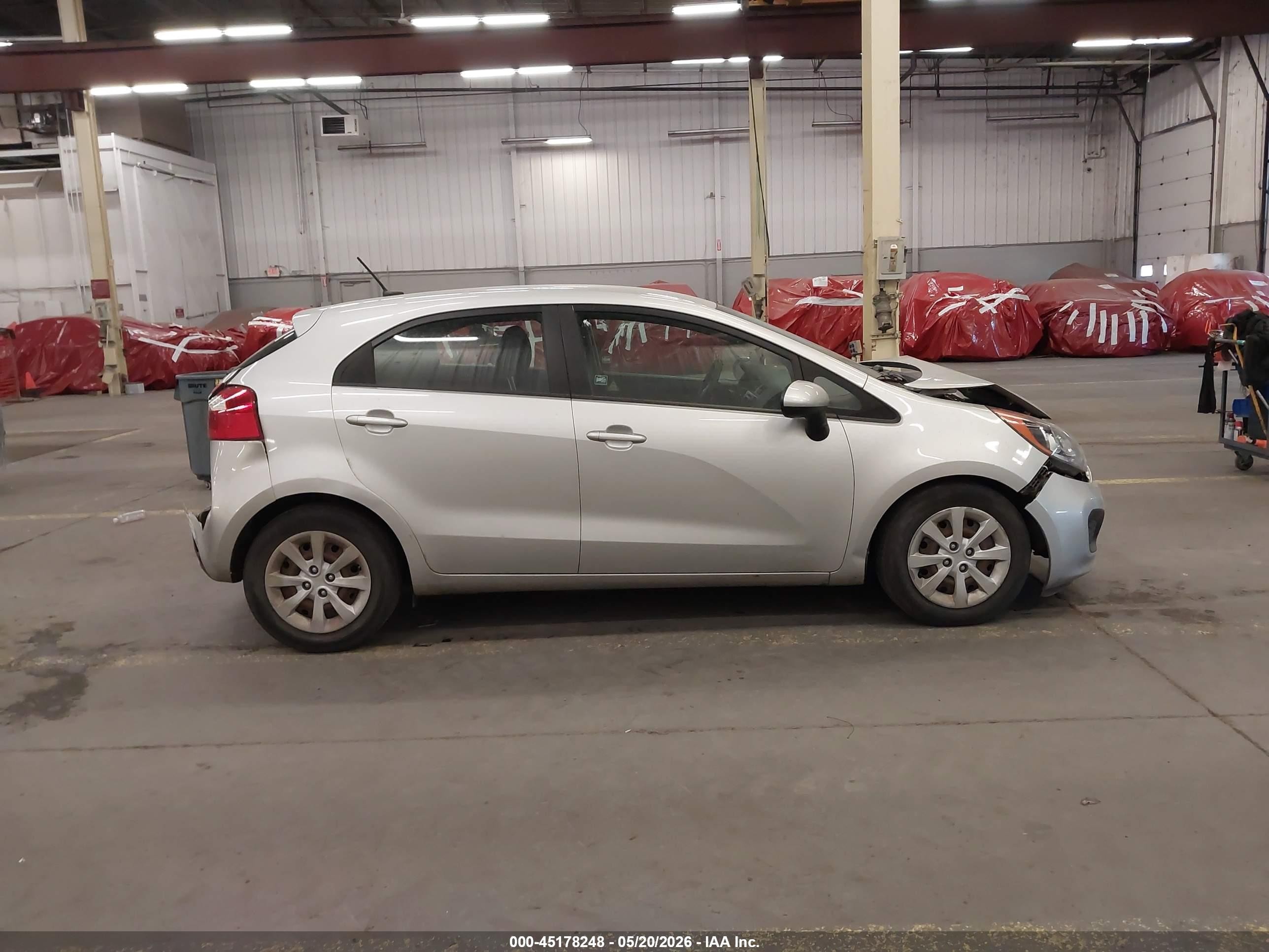 2014 Kia Rio Lx Silver vin: KNADM5A38E6410705