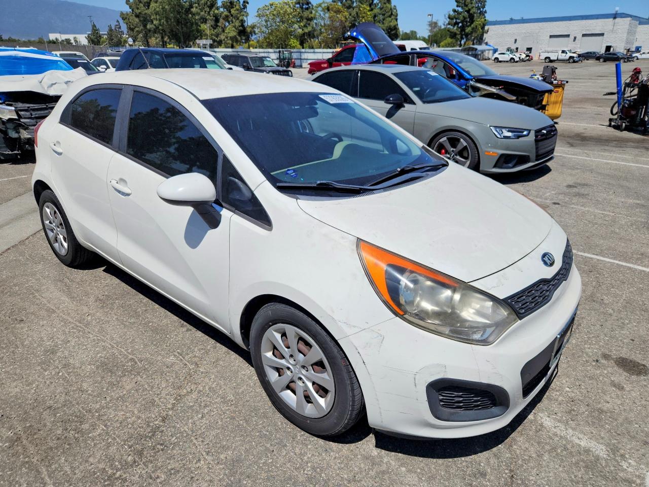 2015 Kia Rio Lx White vin: KNADM5A38F6442247