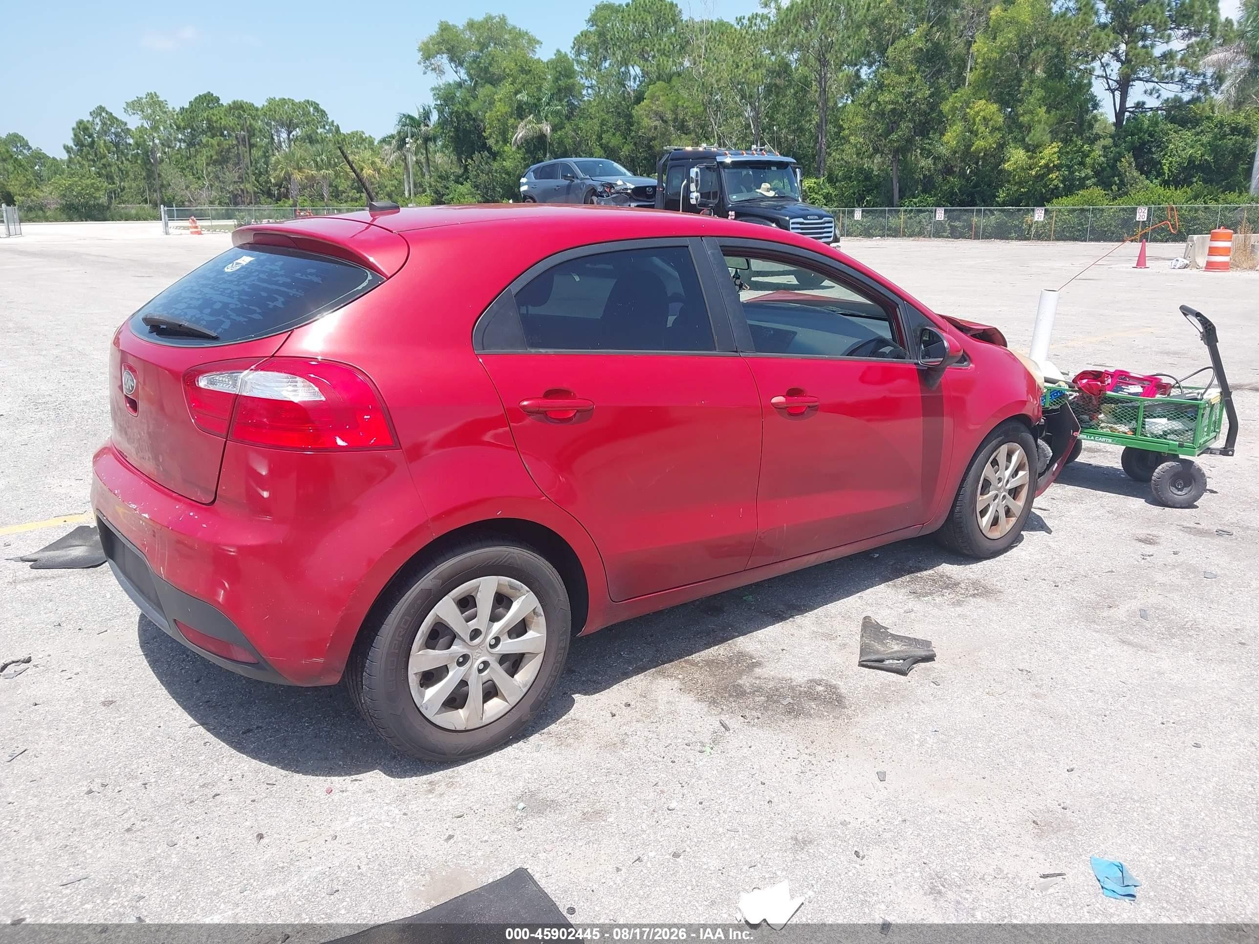 2013 Kia Rio Lx Red vin: KNADM5A39D6246850