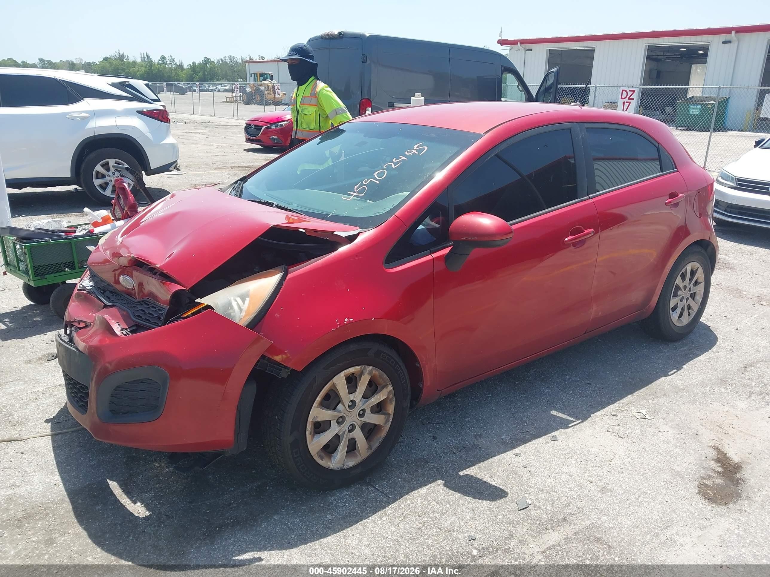 2013 Kia Rio Lx Red vin: KNADM5A39D6246850