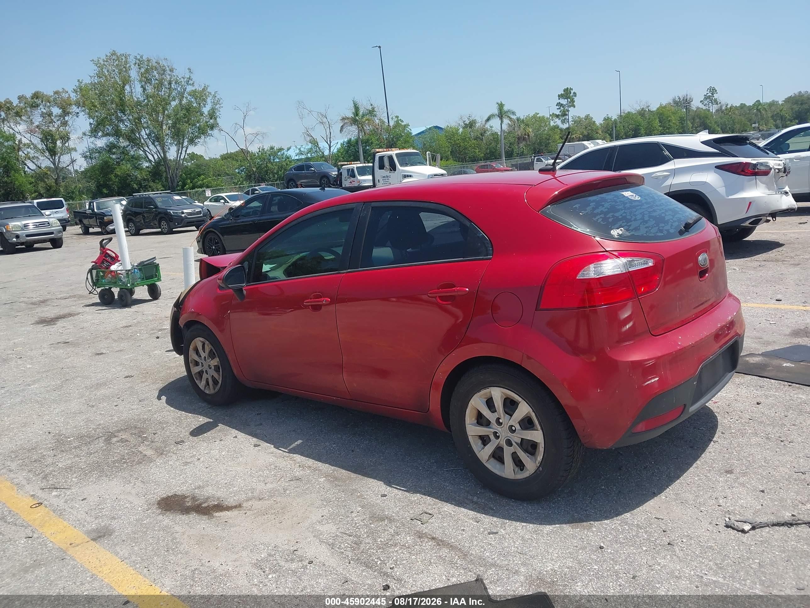 2013 Kia Rio Lx Red vin: KNADM5A39D6246850