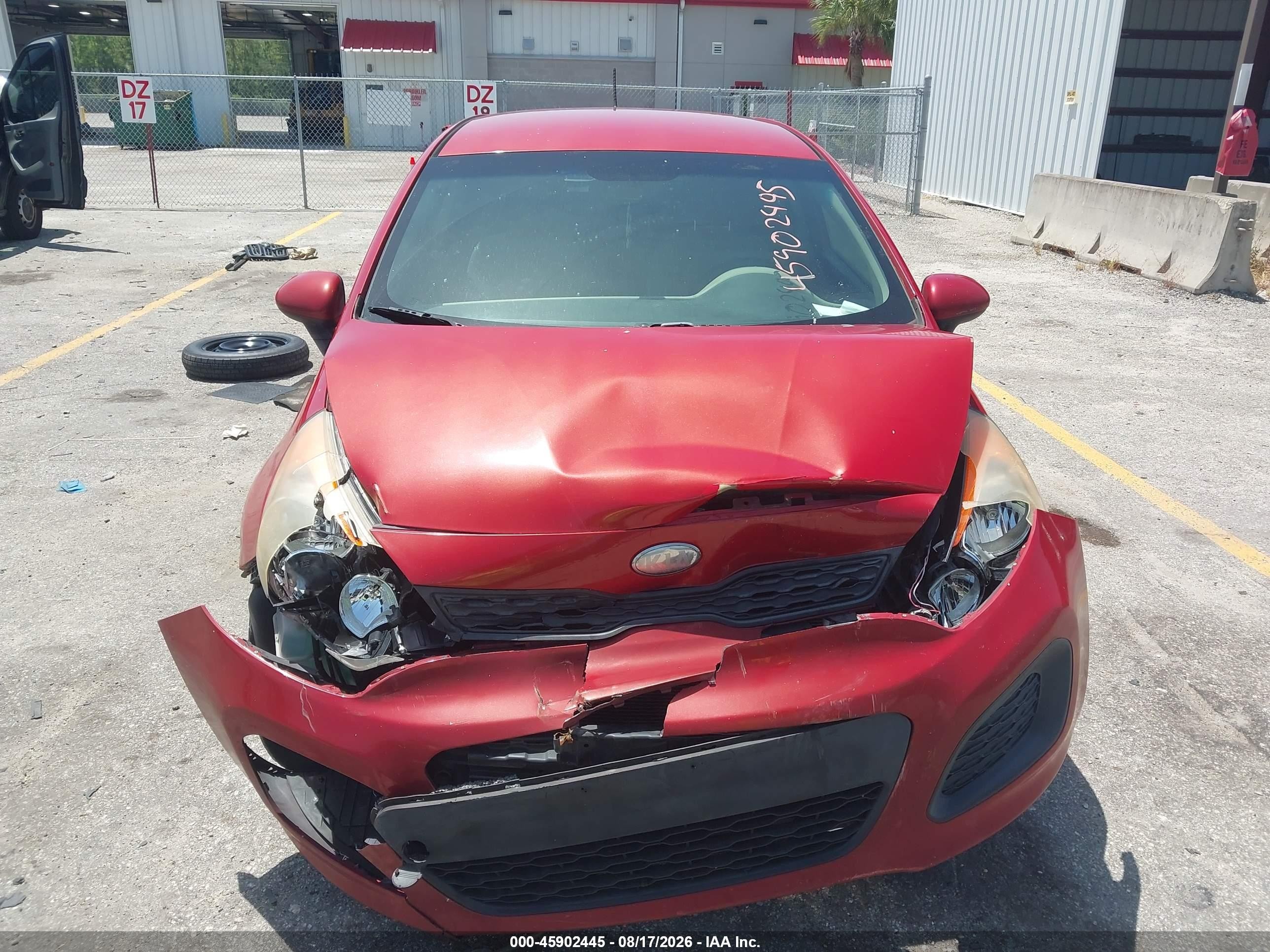2013 Kia Rio Lx Red vin: KNADM5A39D6246850