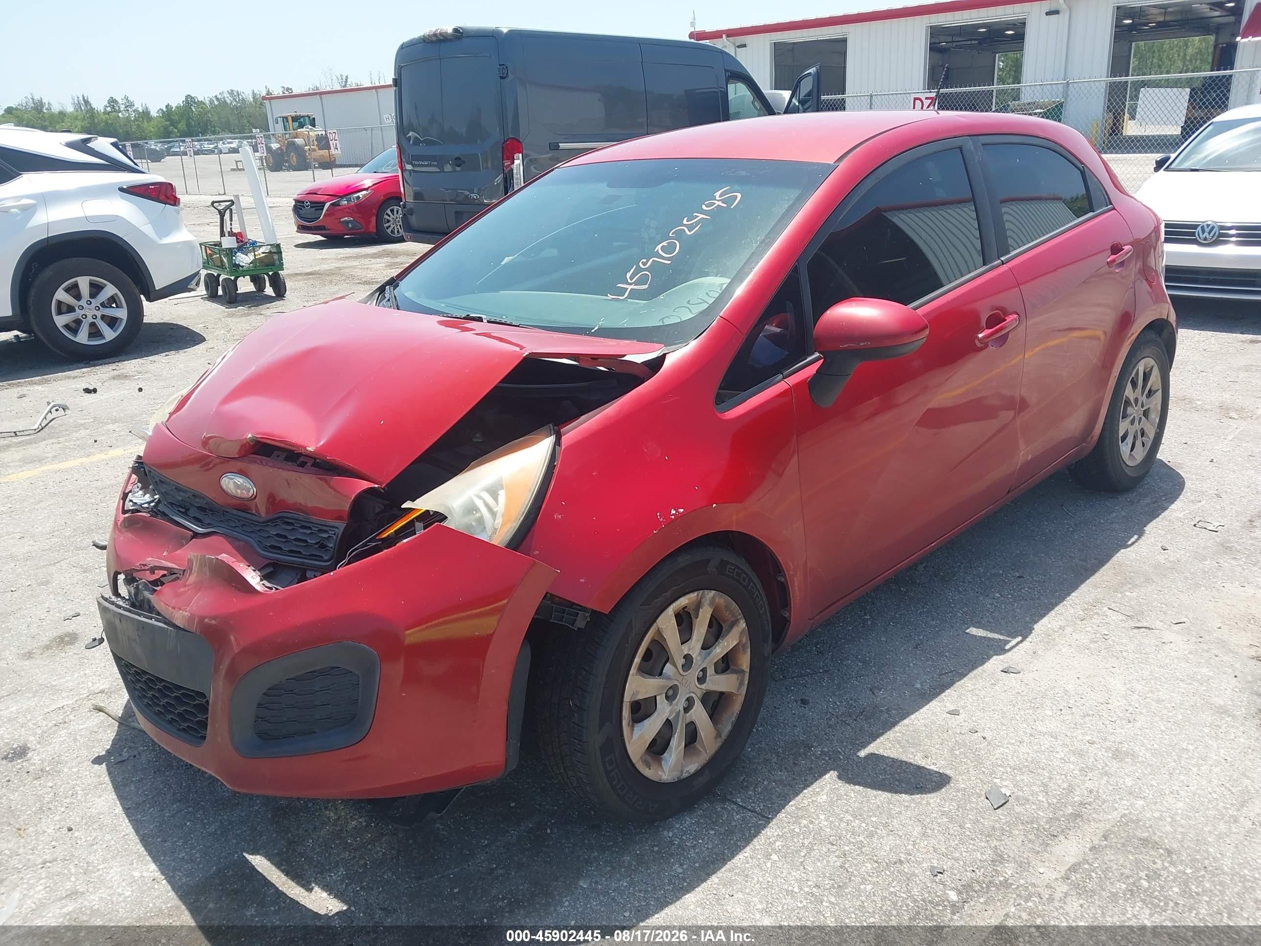 2013 Kia Rio Lx Red vin: KNADM5A39D6246850