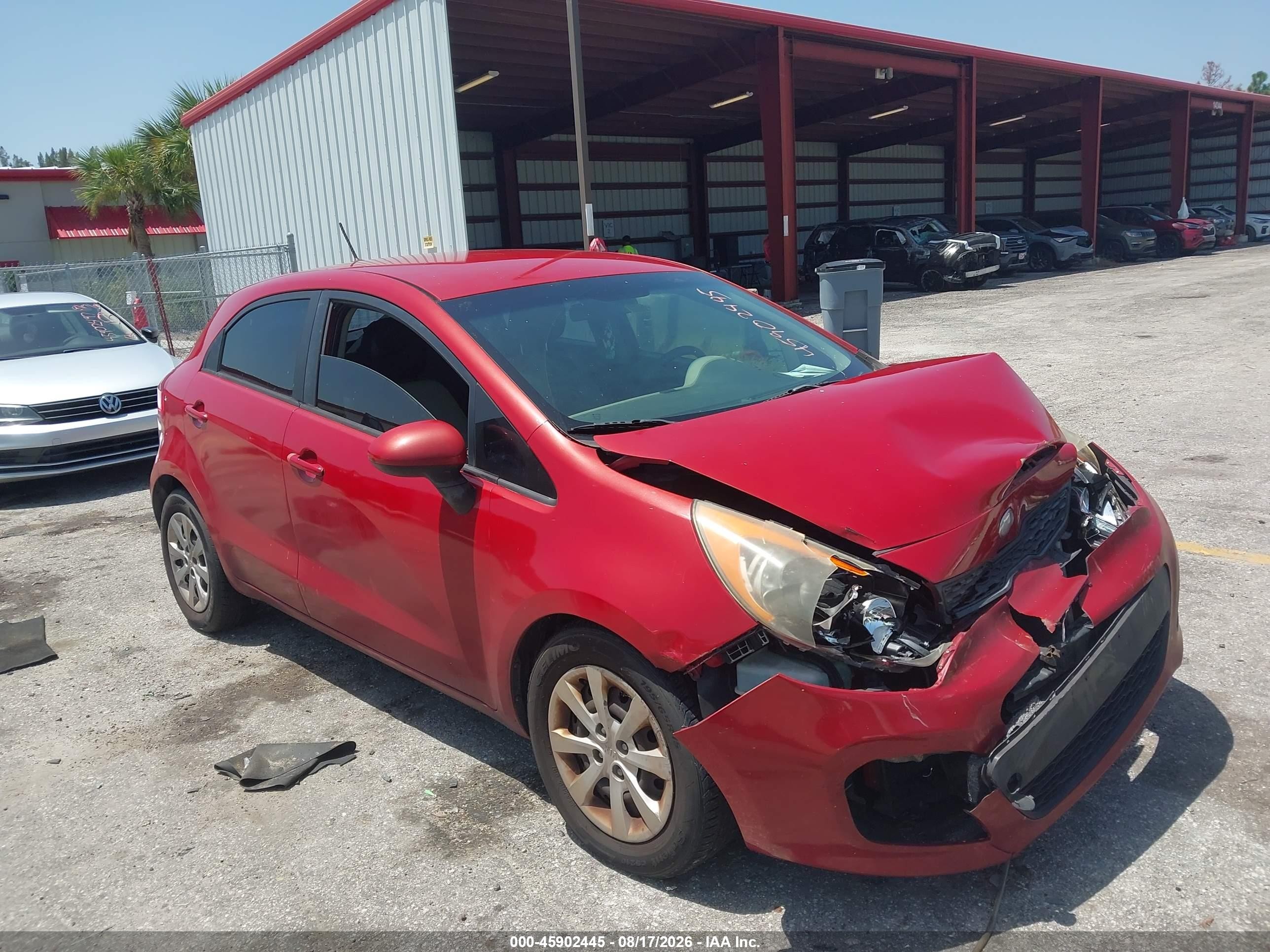 2013 Kia Rio Lx Red vin: KNADM5A39D6246850