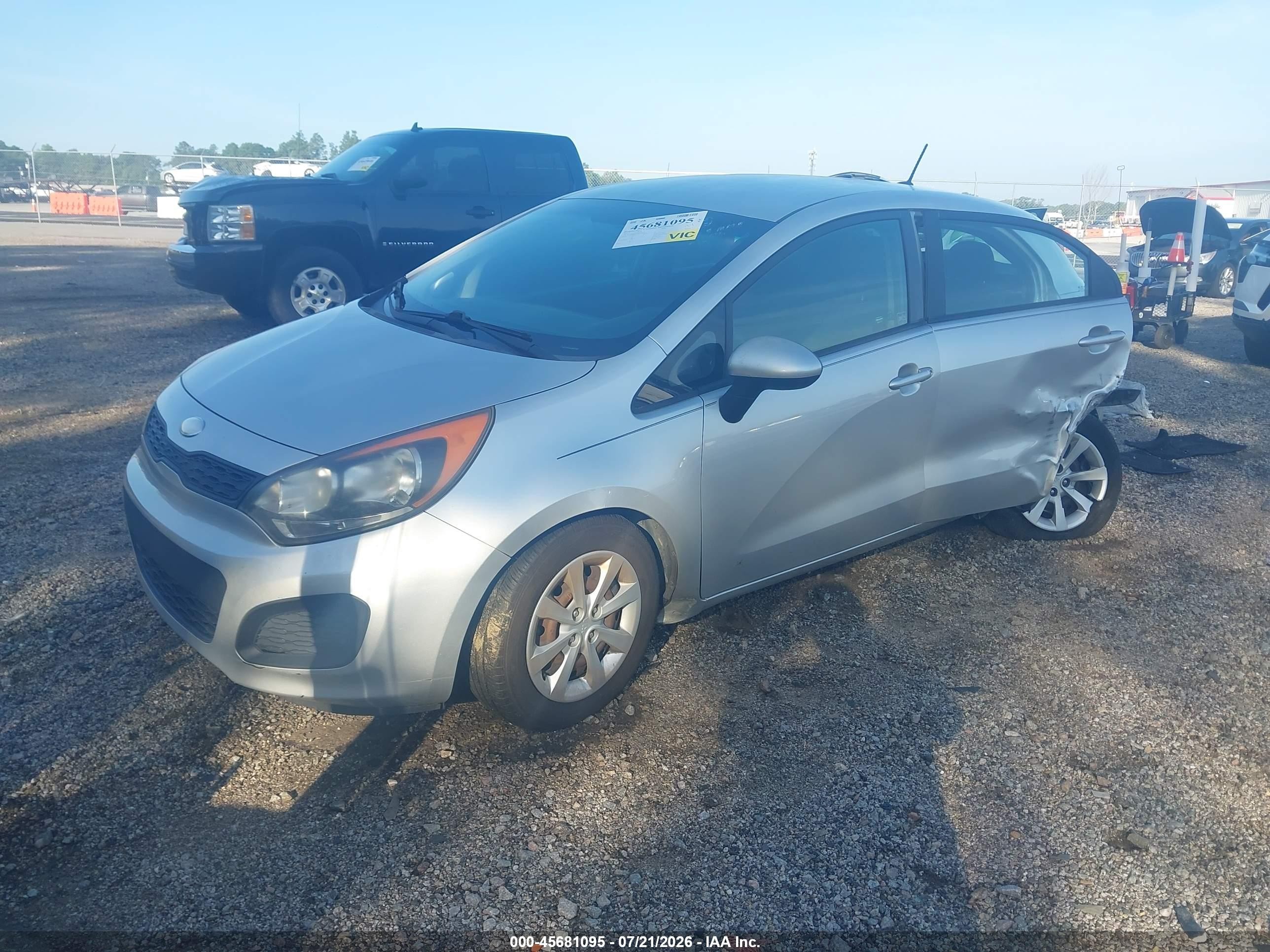 2013 Kia Rio Lx Silver vin: KNADM5A39D6274597