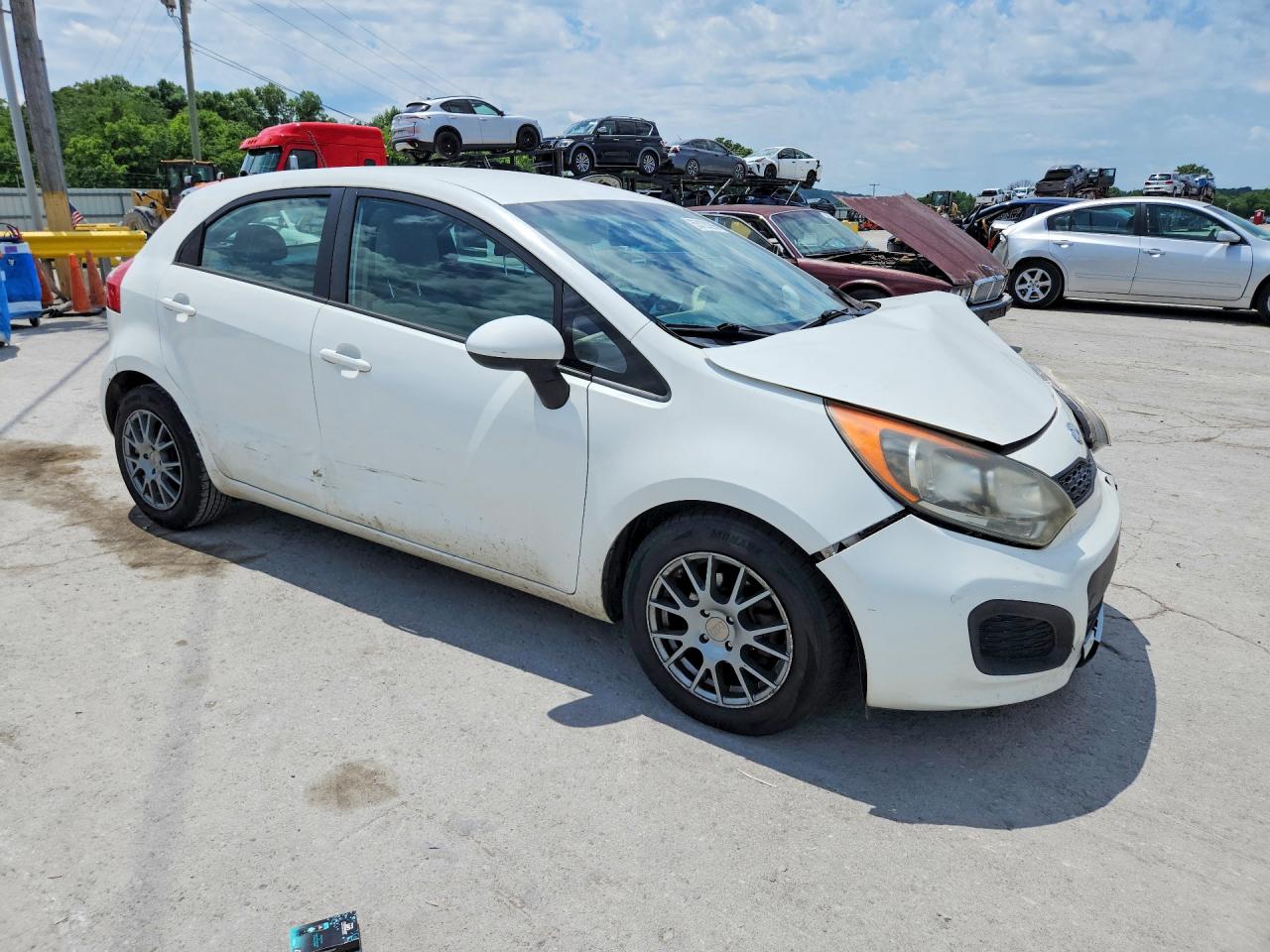 2013 Kia Rio Lx White vin: KNADM5A39D6307713