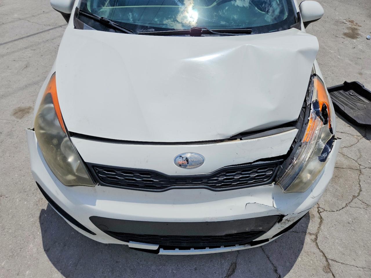 2013 Kia Rio Lx White vin: KNADM5A39D6307713