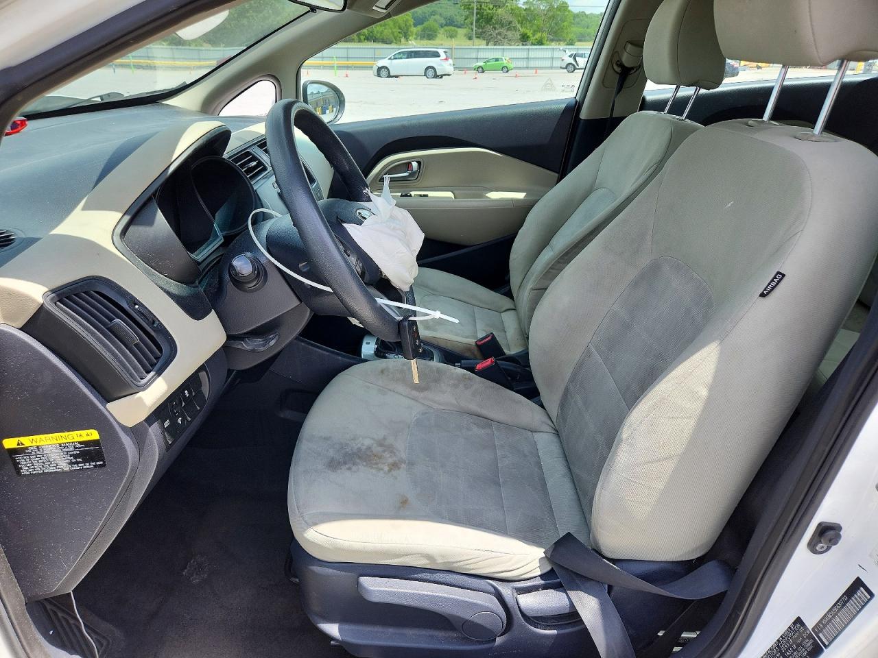 2013 Kia Rio Lx White vin: KNADM5A39D6307713