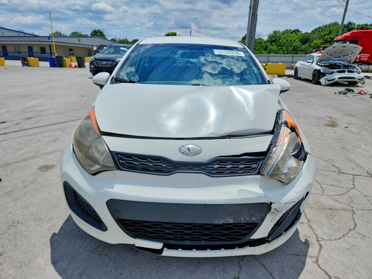 2013 Kia Rio Lx White vin: KNADM5A39D6307713