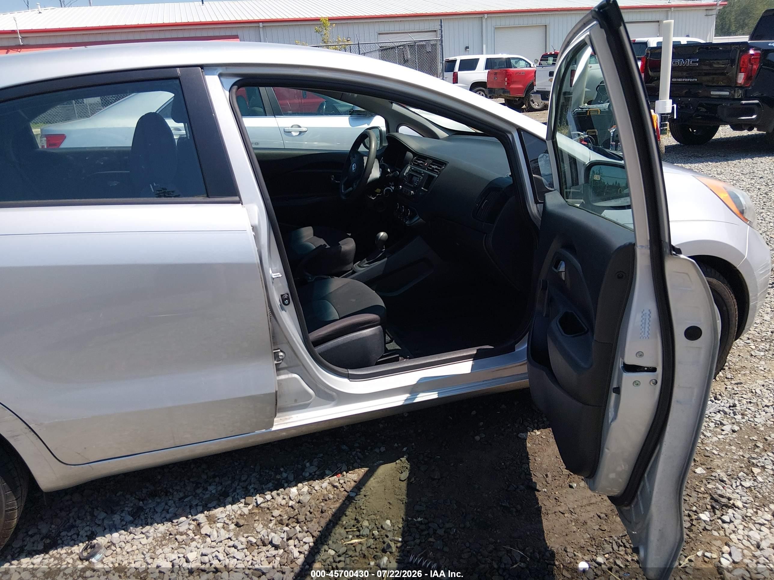 2014 Kia Rio Lx Silver vin: KNADM5A39E6351275