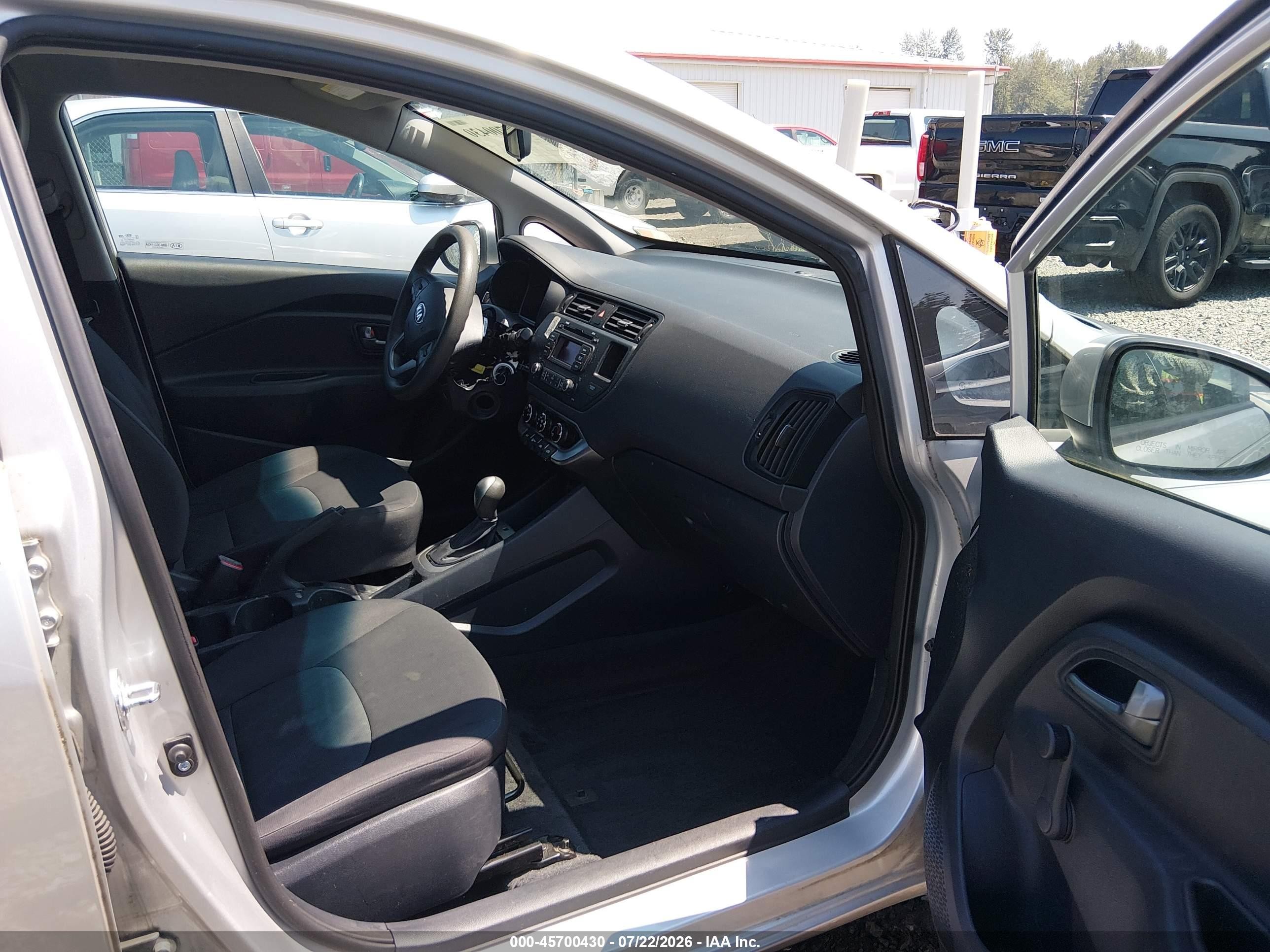 2014 Kia Rio Lx Silver vin: KNADM5A39E6351275