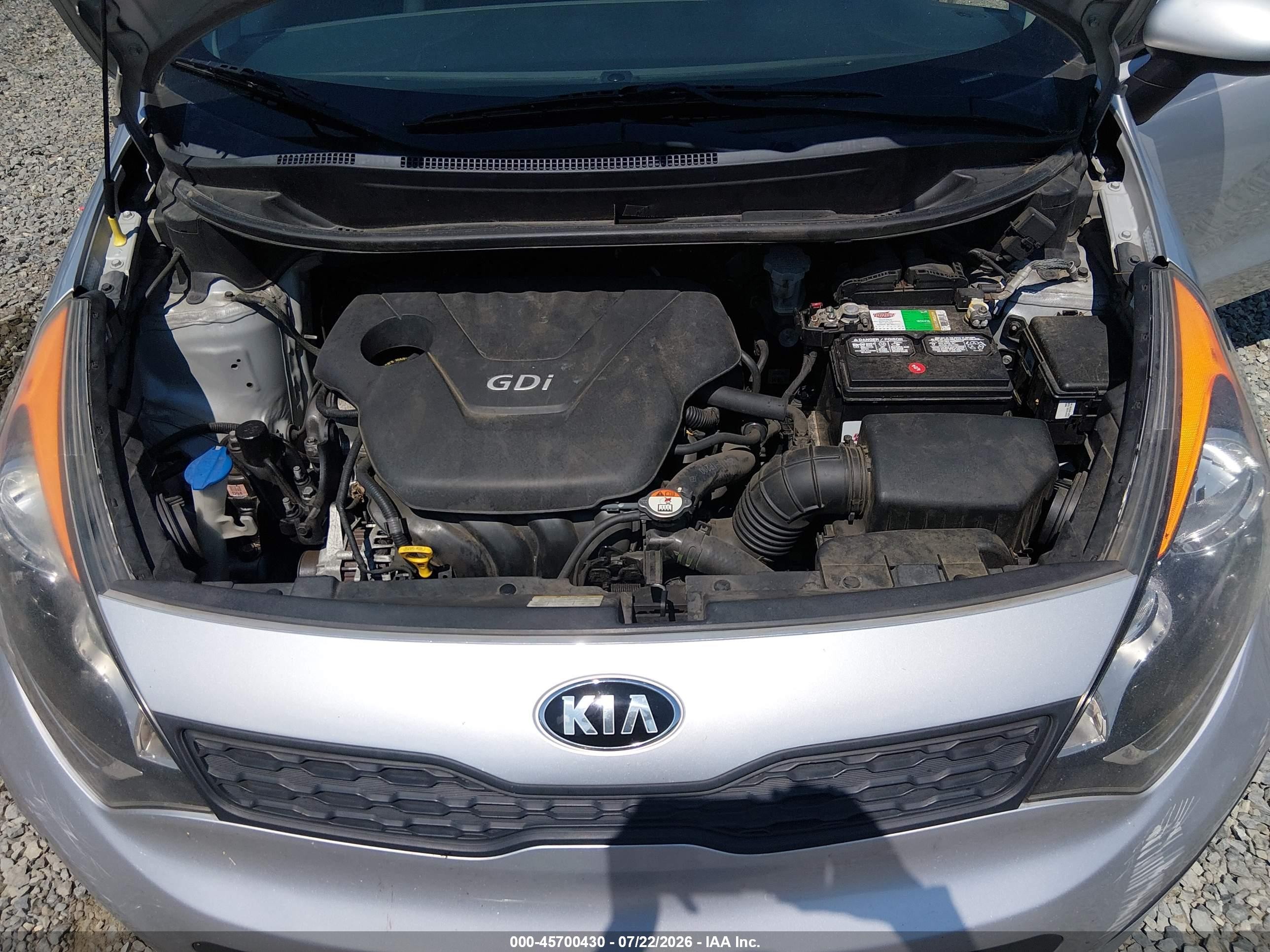 2014 Kia Rio Lx Silver vin: KNADM5A39E6351275