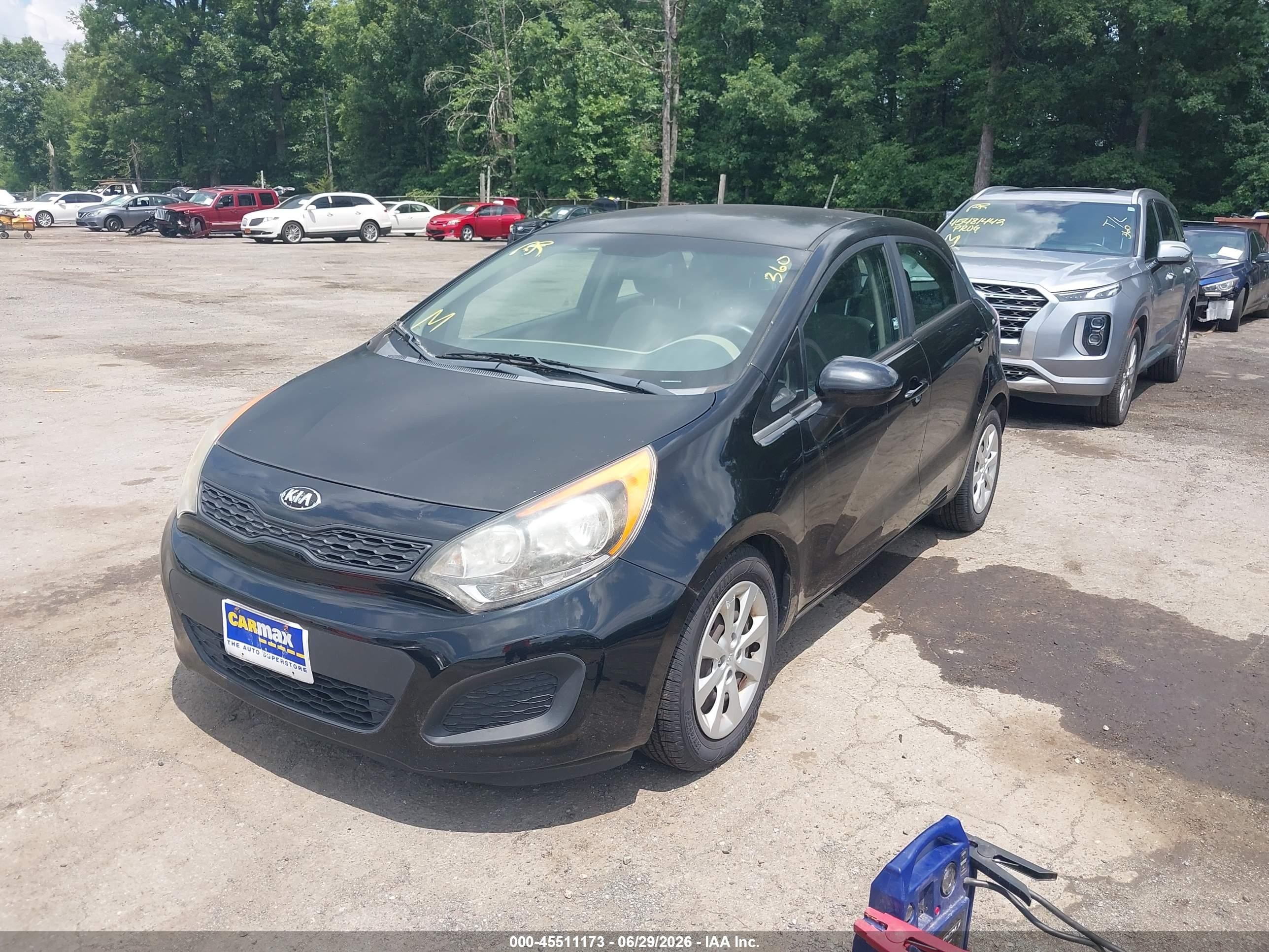 2014 Kia Rio Lx Black vin: KNADM5A39E6369730