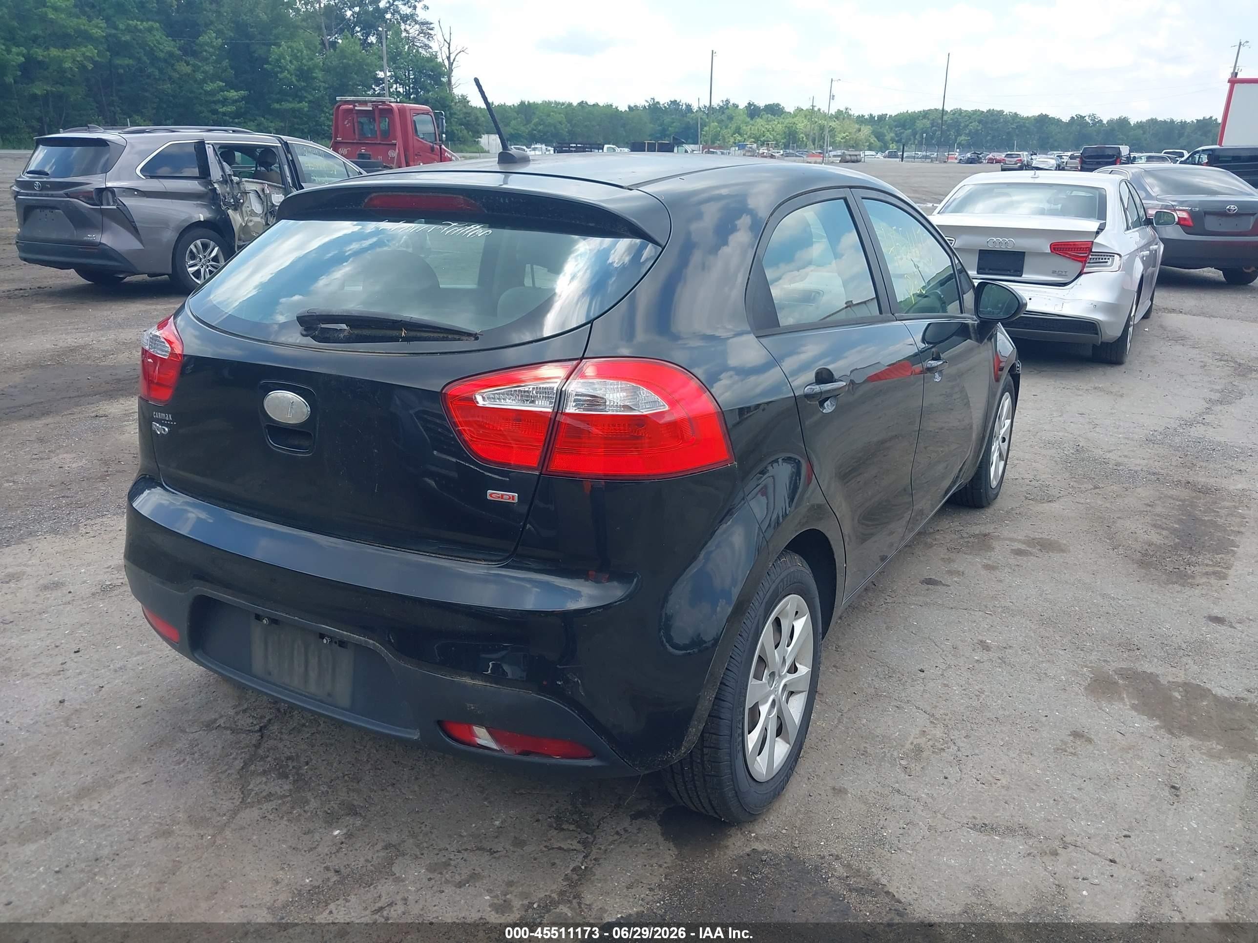 2014 Kia Rio Lx Black vin: KNADM5A39E6369730