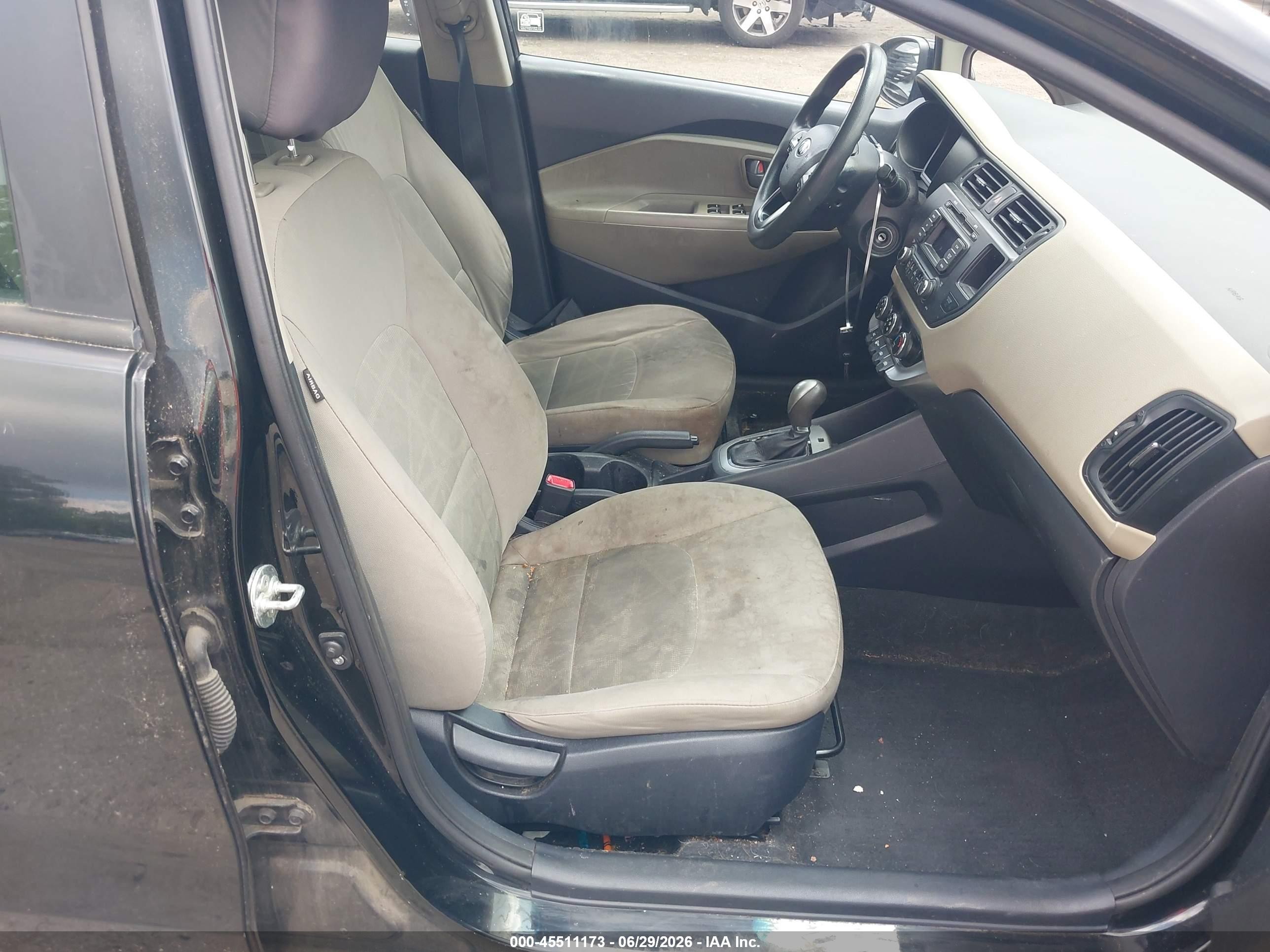 2014 Kia Rio Lx Black vin: KNADM5A39E6369730