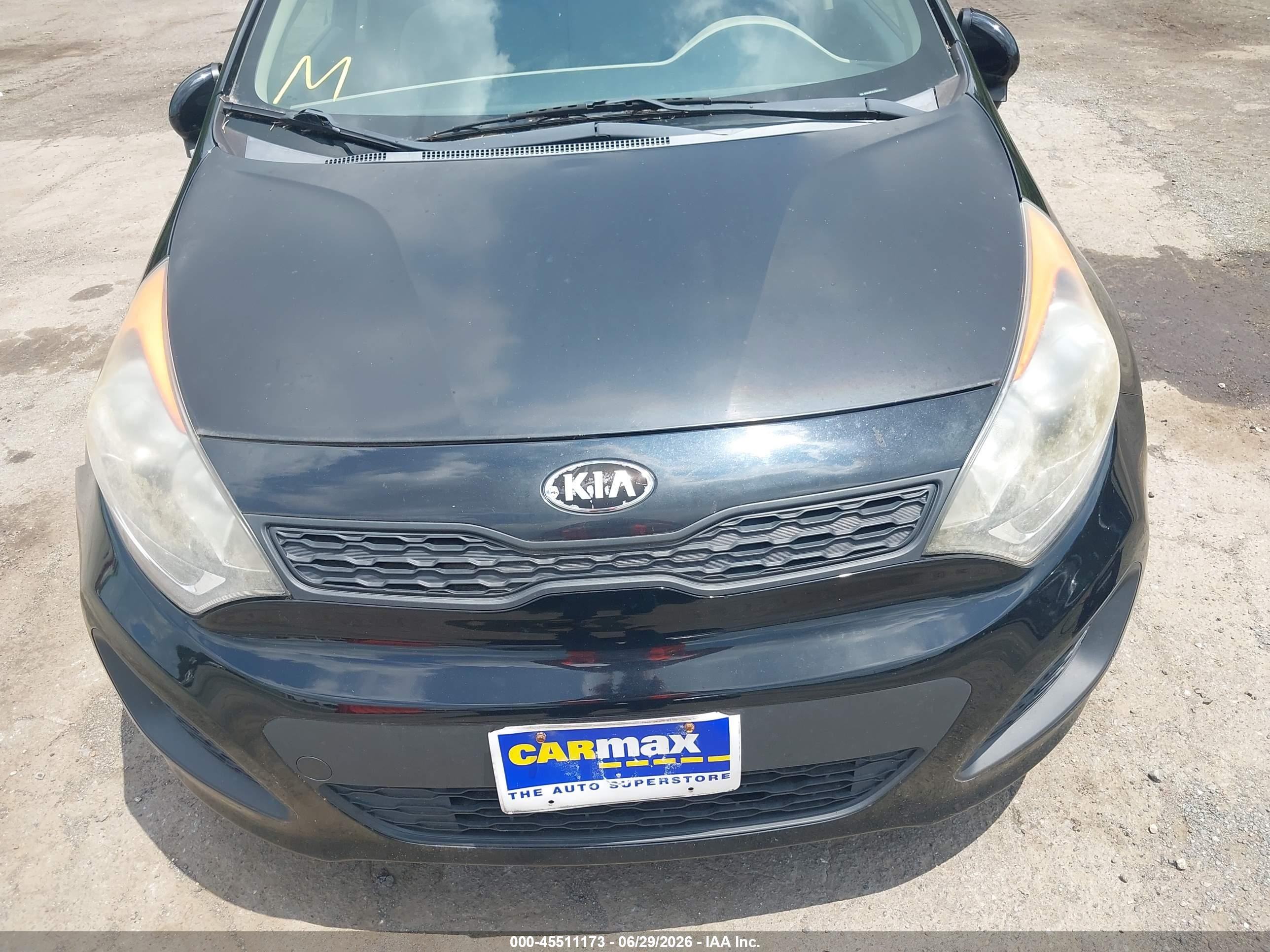 2014 Kia Rio Lx Black vin: KNADM5A39E6369730