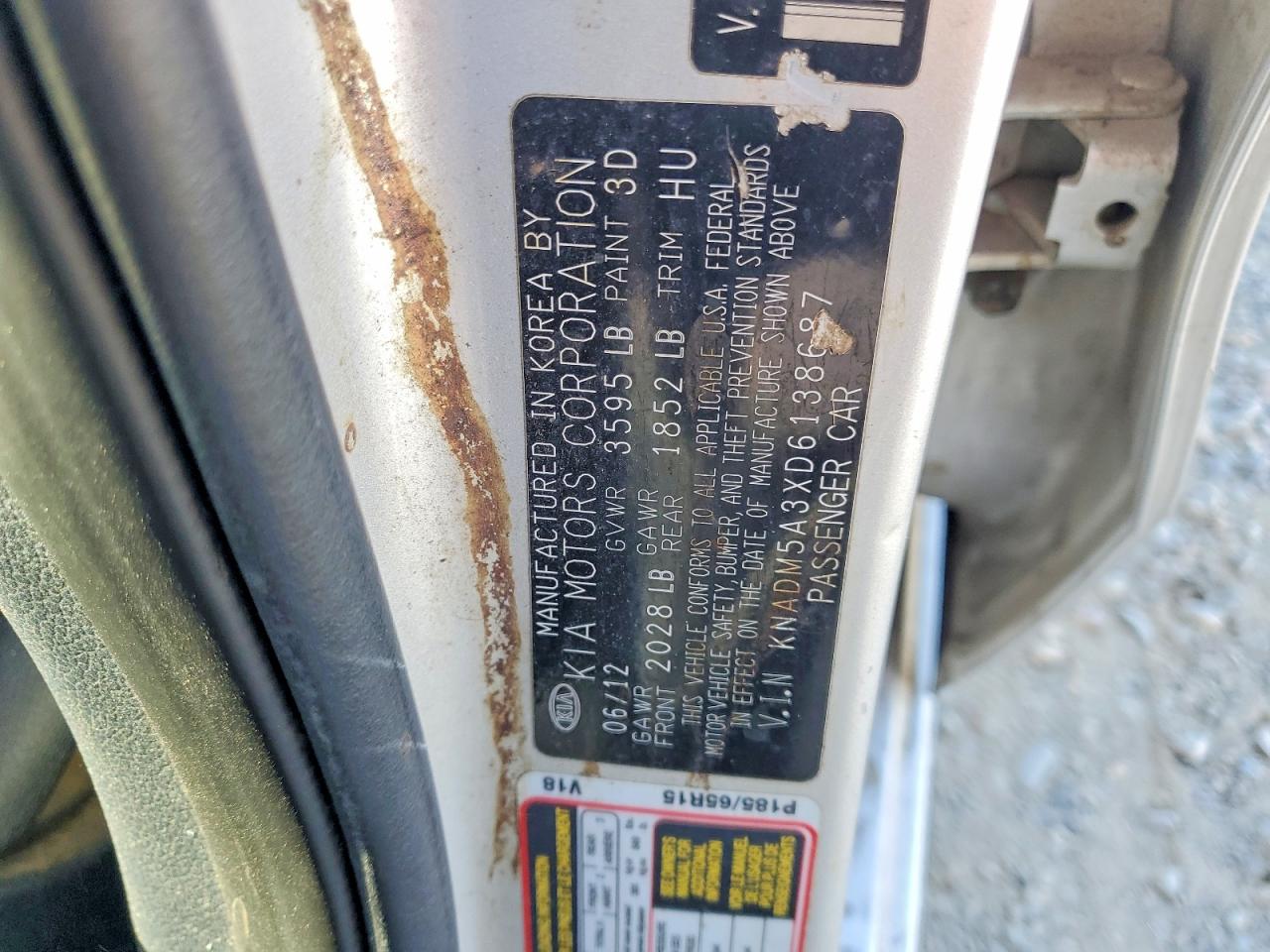 2013 Kia Rio Lx Silver vin: KNADM5A3XD6138687