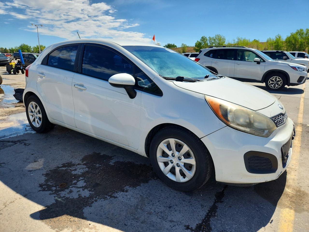 2013 Kia Rio Lx White vin: KNADM5A3XD6212366