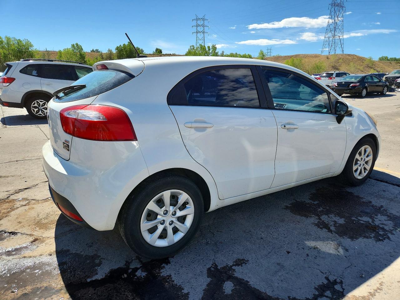 2013 Kia Rio Lx White vin: KNADM5A3XD6212366