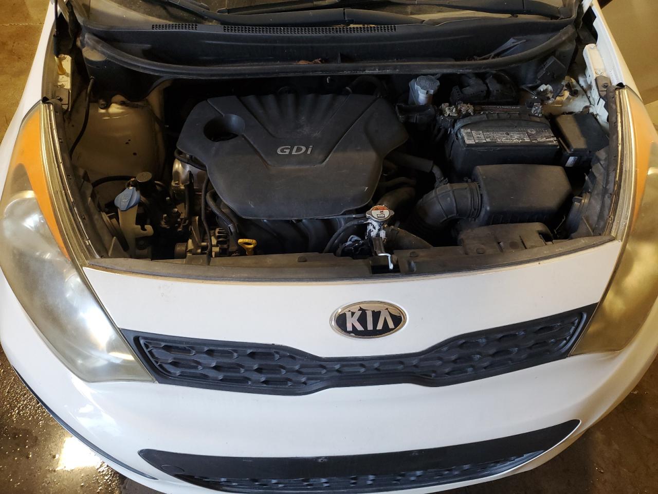 2013 Kia Rio Lx White vin: KNADM5A3XD6301080 Damage: Left Head Lamp, Faded, Repair Required