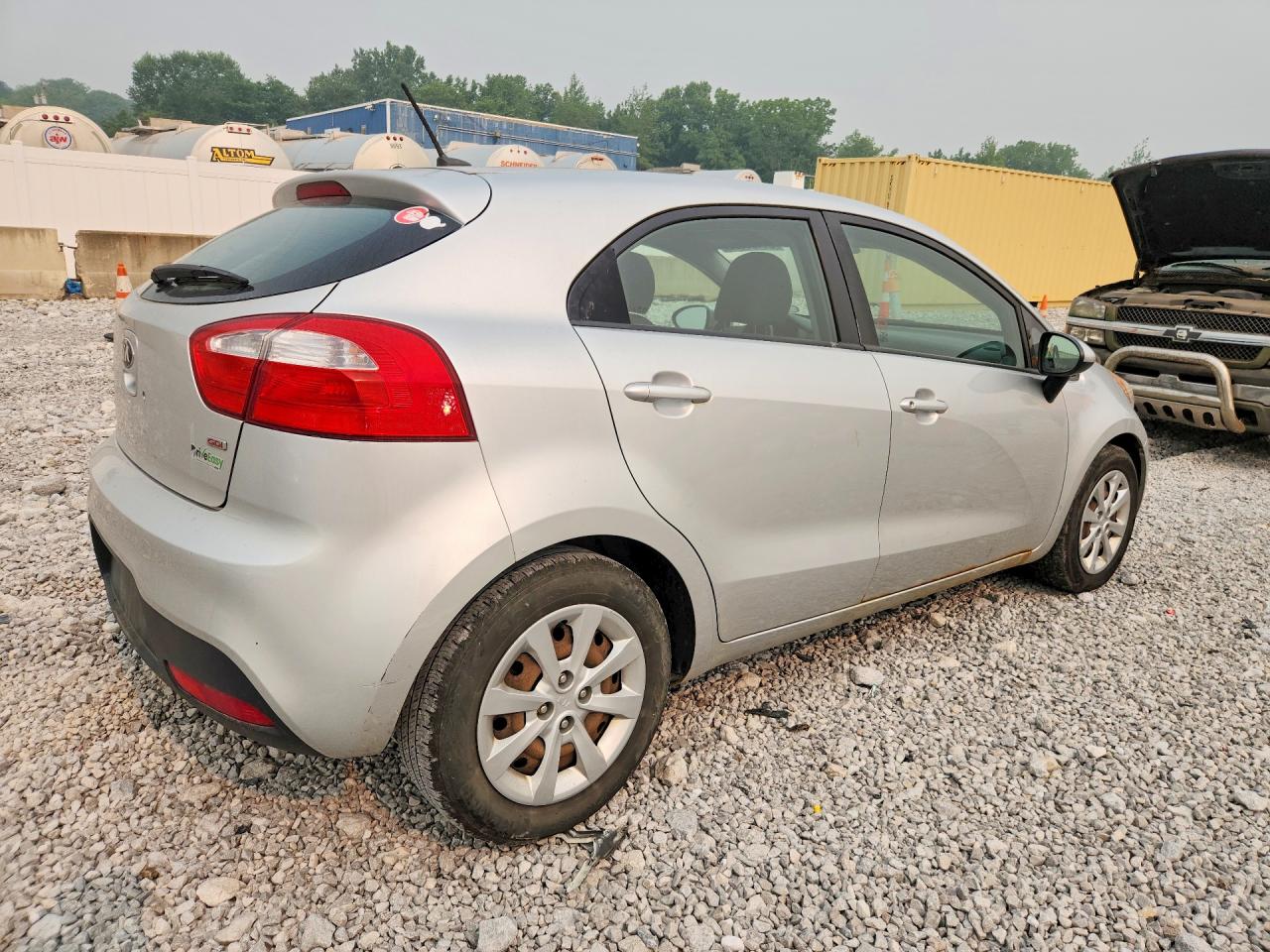 2014 Kia Rio Lx Silver vin: KNADM5A3XE6377321