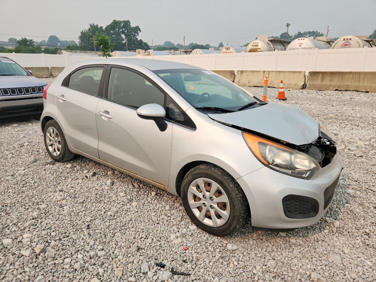 2014 Kia Rio Lx Silver vin: KNADM5A3XE6377321