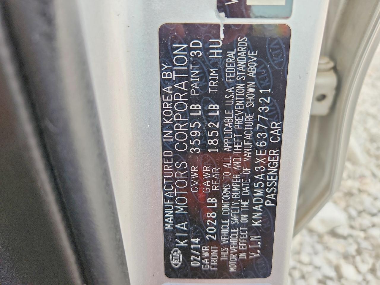 2014 Kia Rio Lx Silver vin: KNADM5A3XE6377321