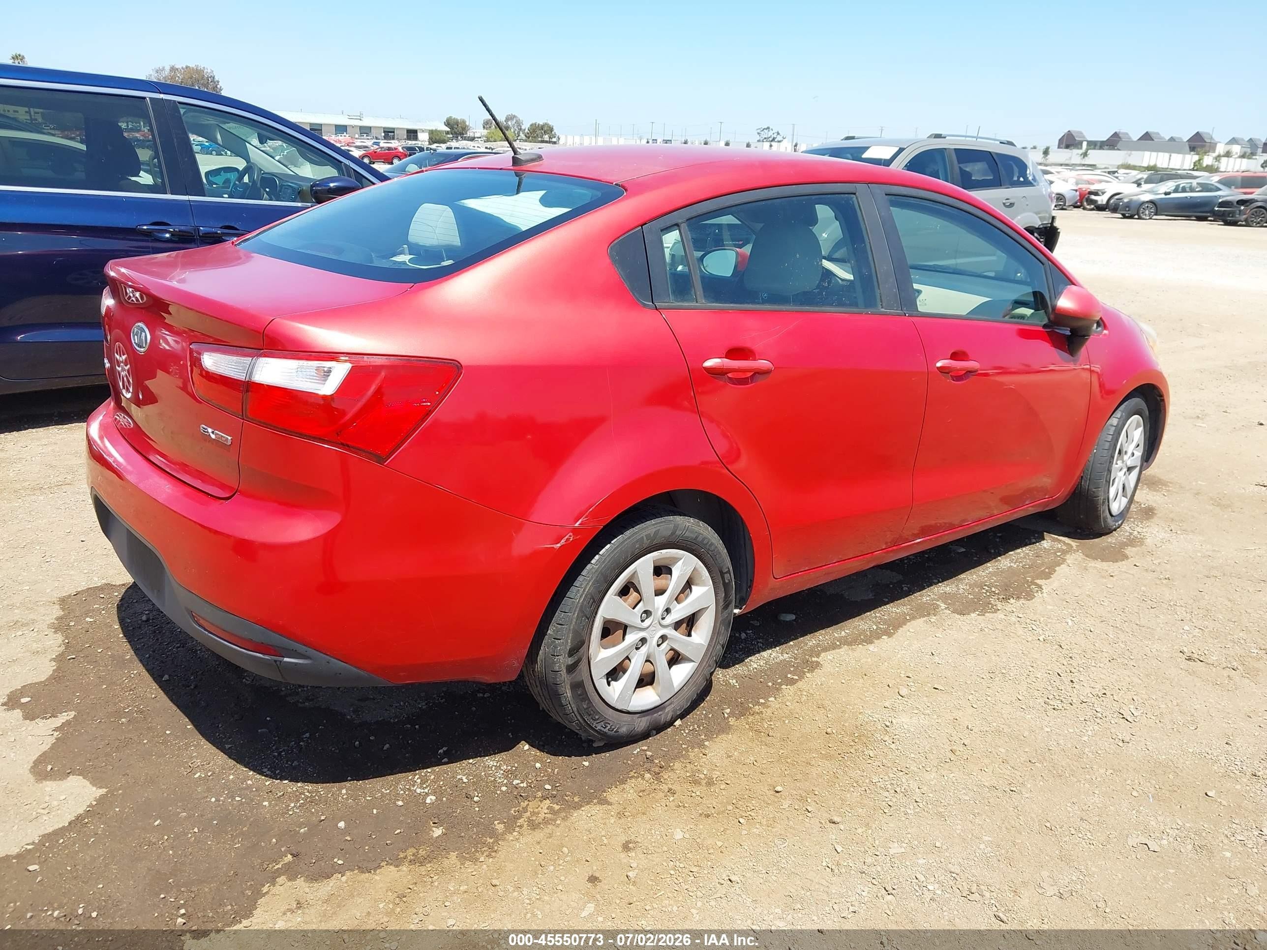 2013 Kia Rio Ex Red vin: KNADN4A30D6120321