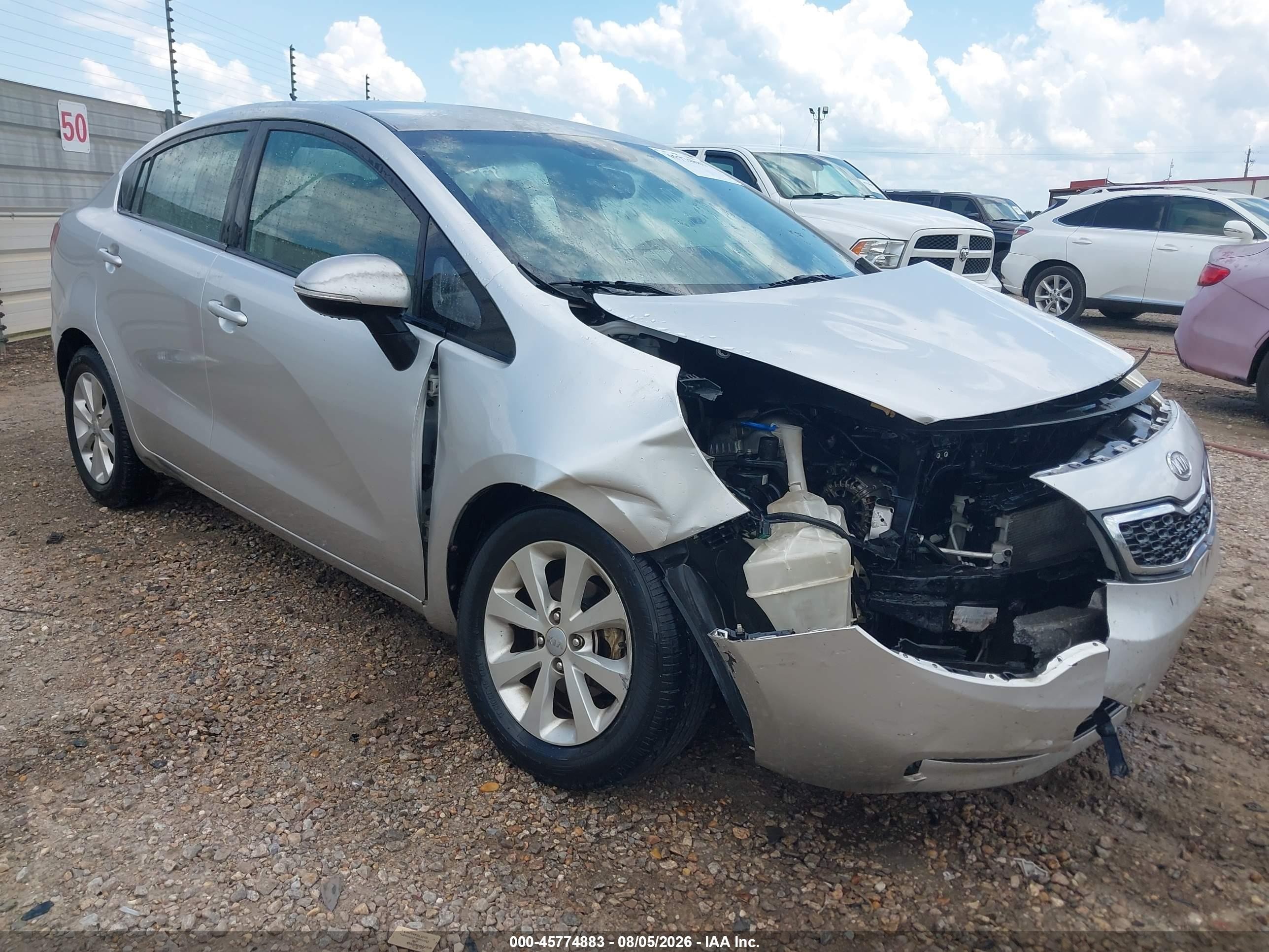2013 Kia Rio Ex Серебряный vin: KNADN4A30D6132226