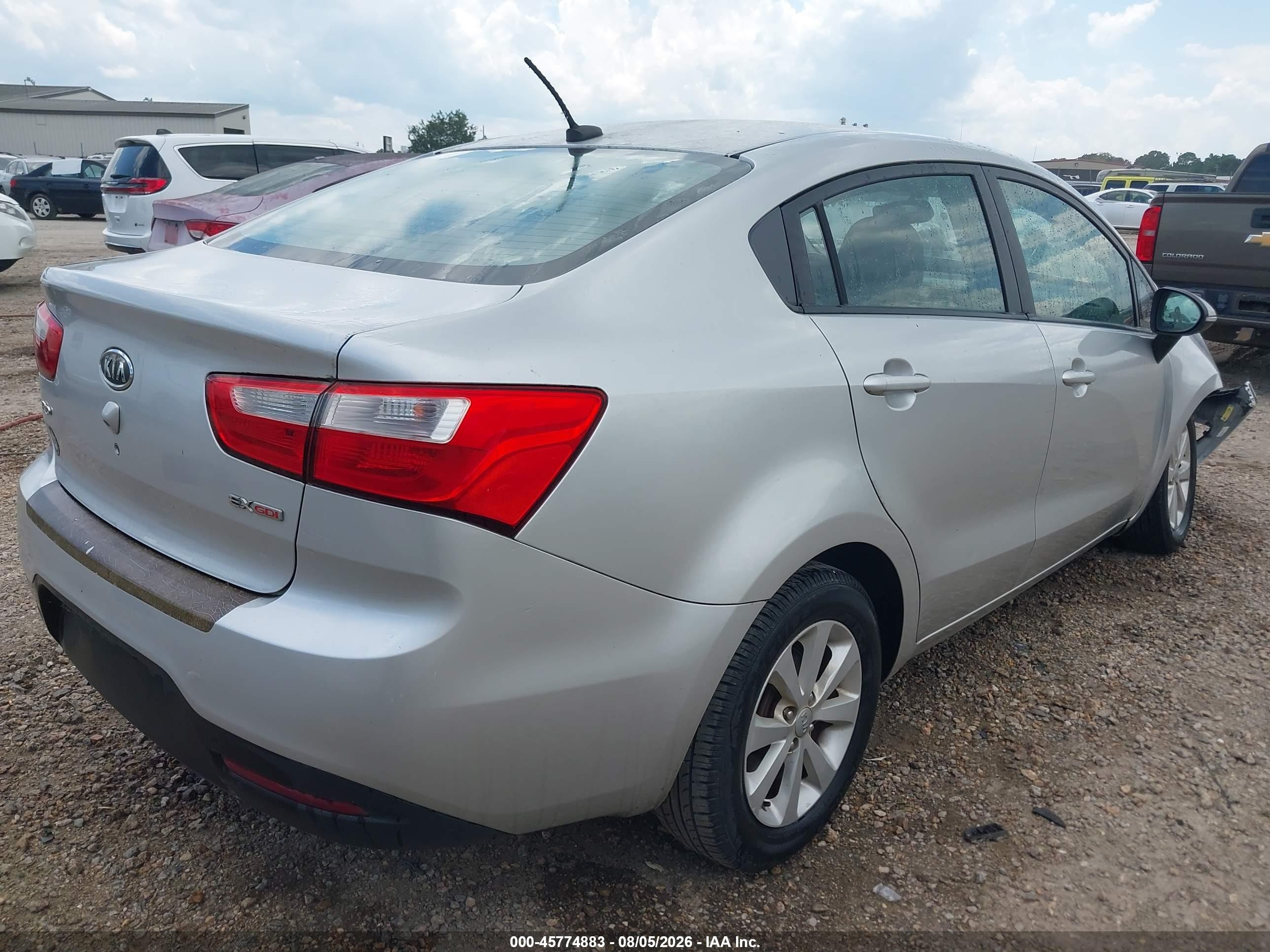 2013 Kia Rio Ex Серебряный vin: KNADN4A30D6132226