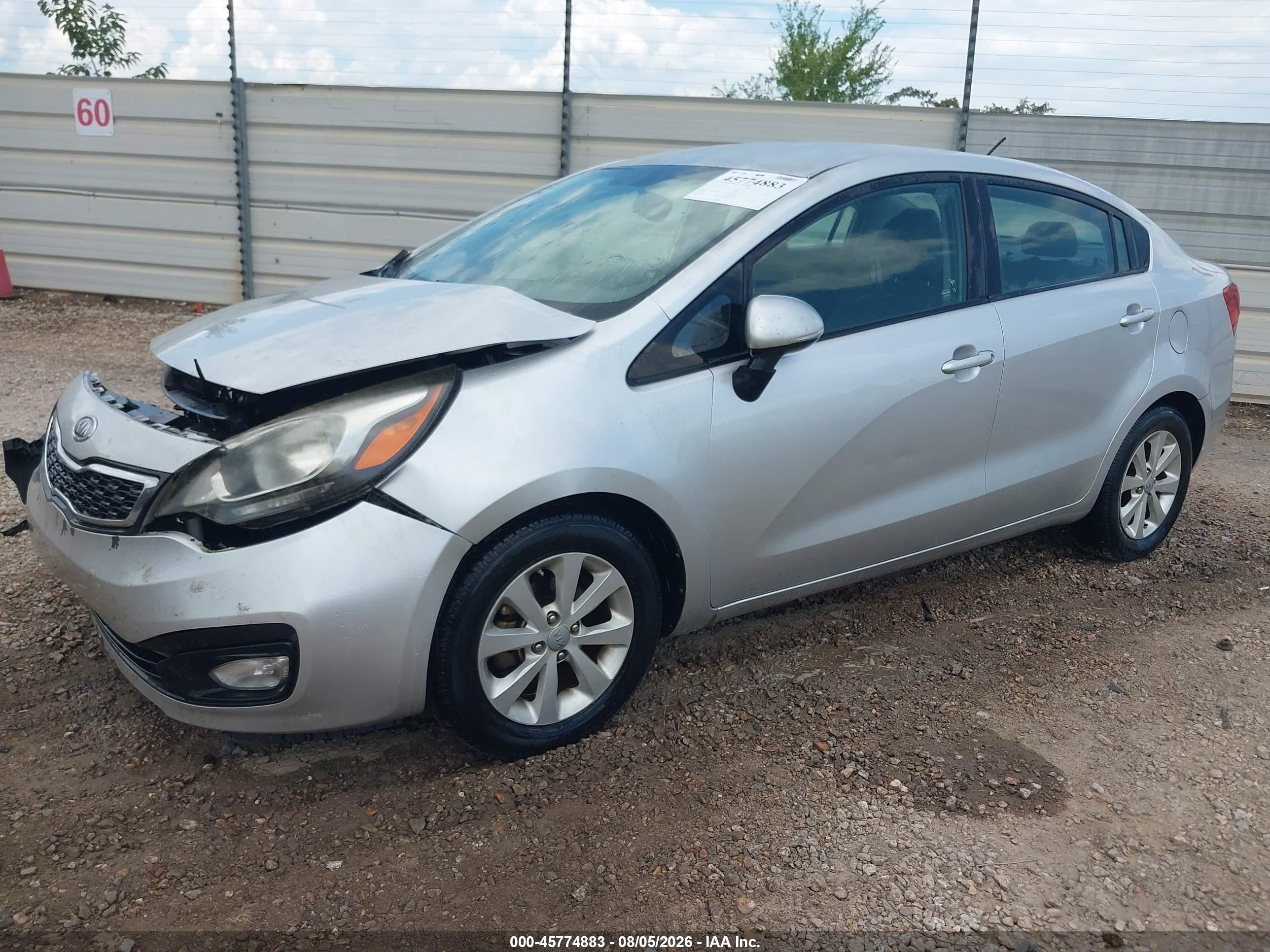 2013 Kia Rio Ex Серебряный vin: KNADN4A30D6132226