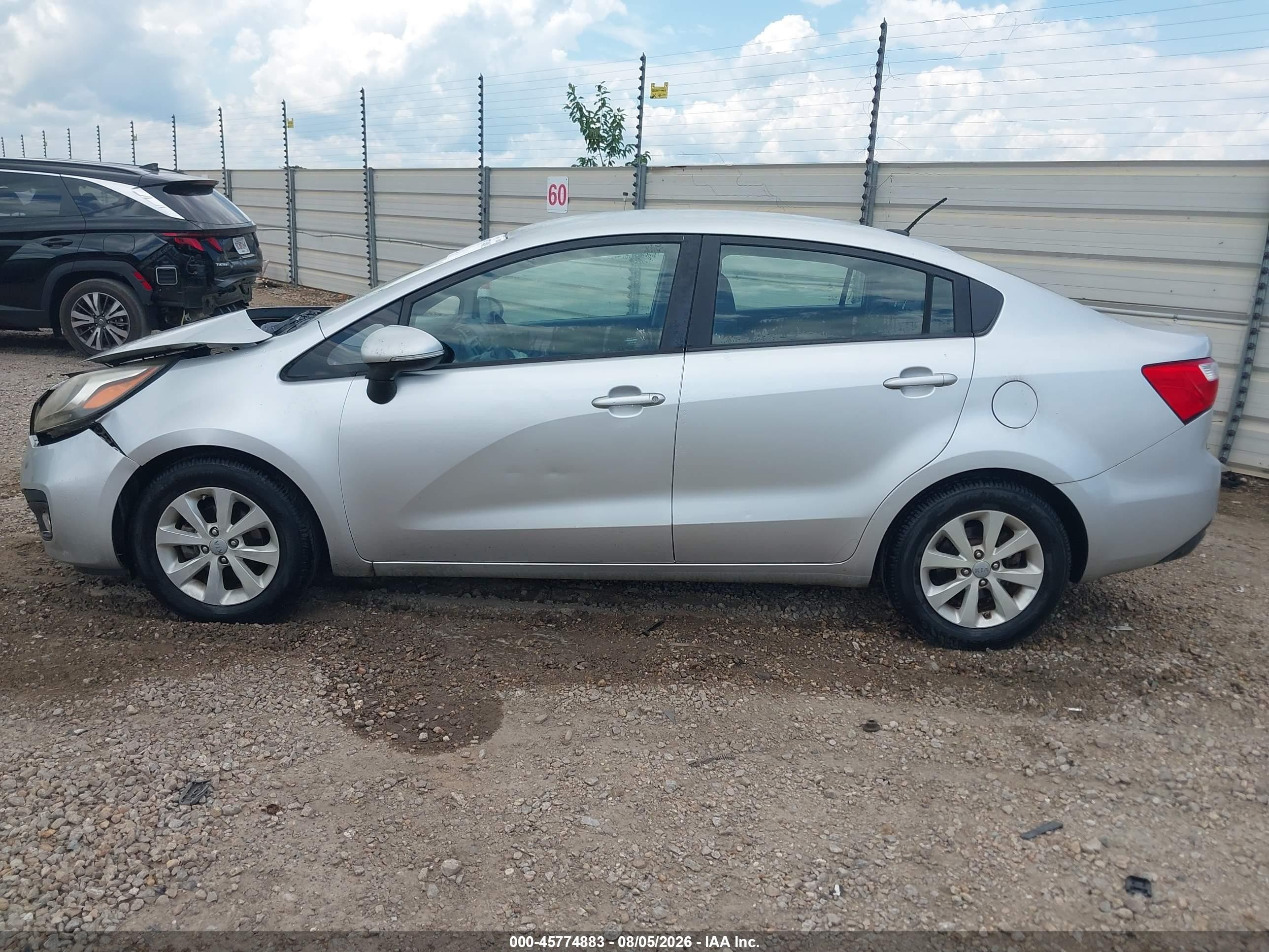 2013 Kia Rio Ex Серебряный vin: KNADN4A30D6132226