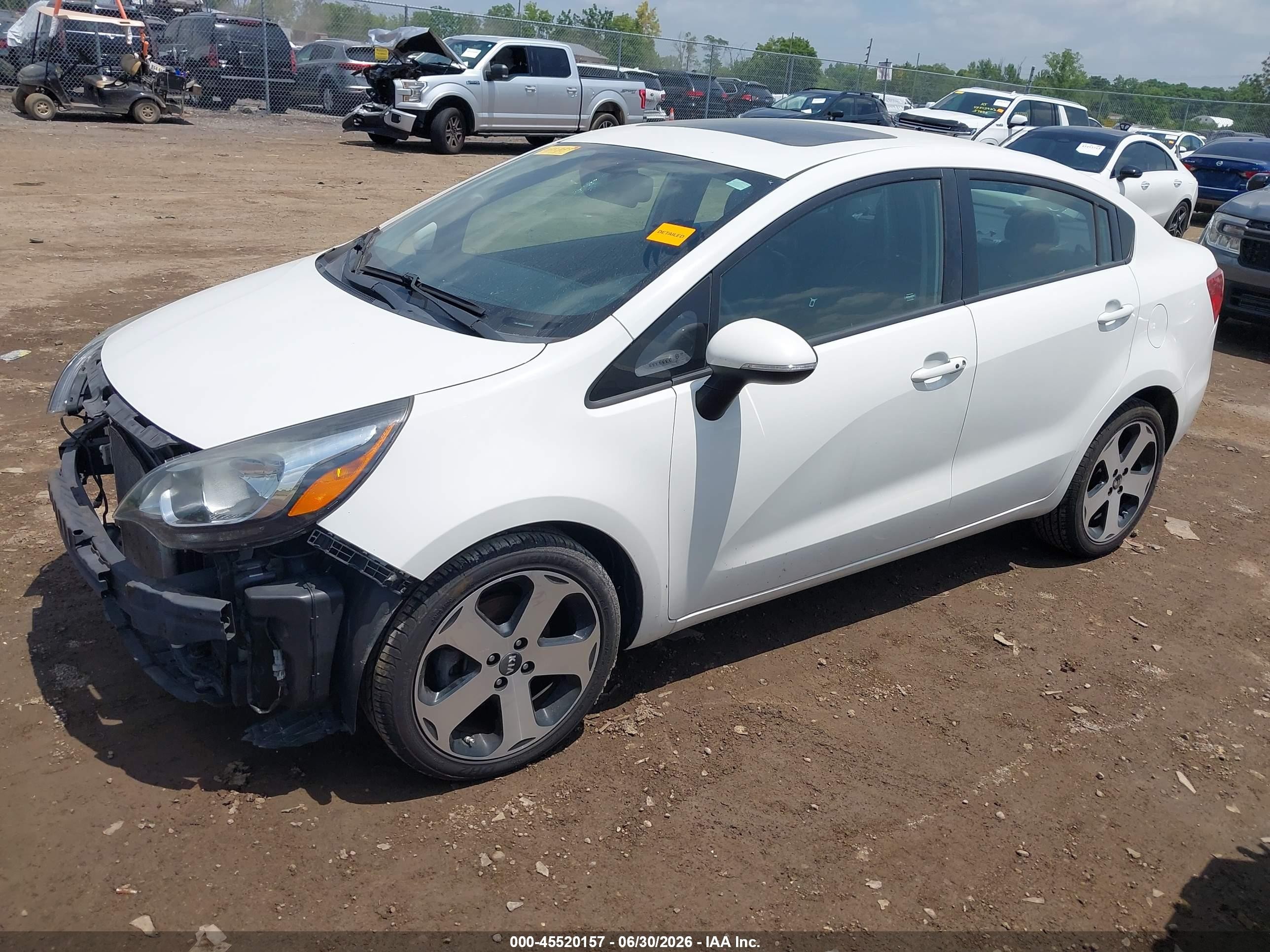 2012 Kia Rio Sx White vin: KNADN4A31C6083889