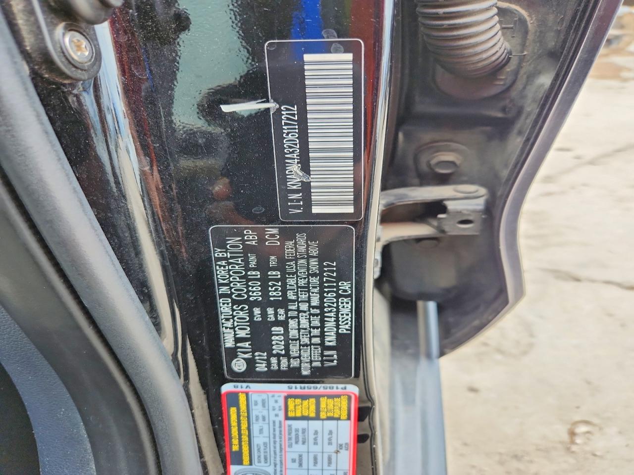 2013 Kia Rio Ex Black vin: KNADN4A32D6117212