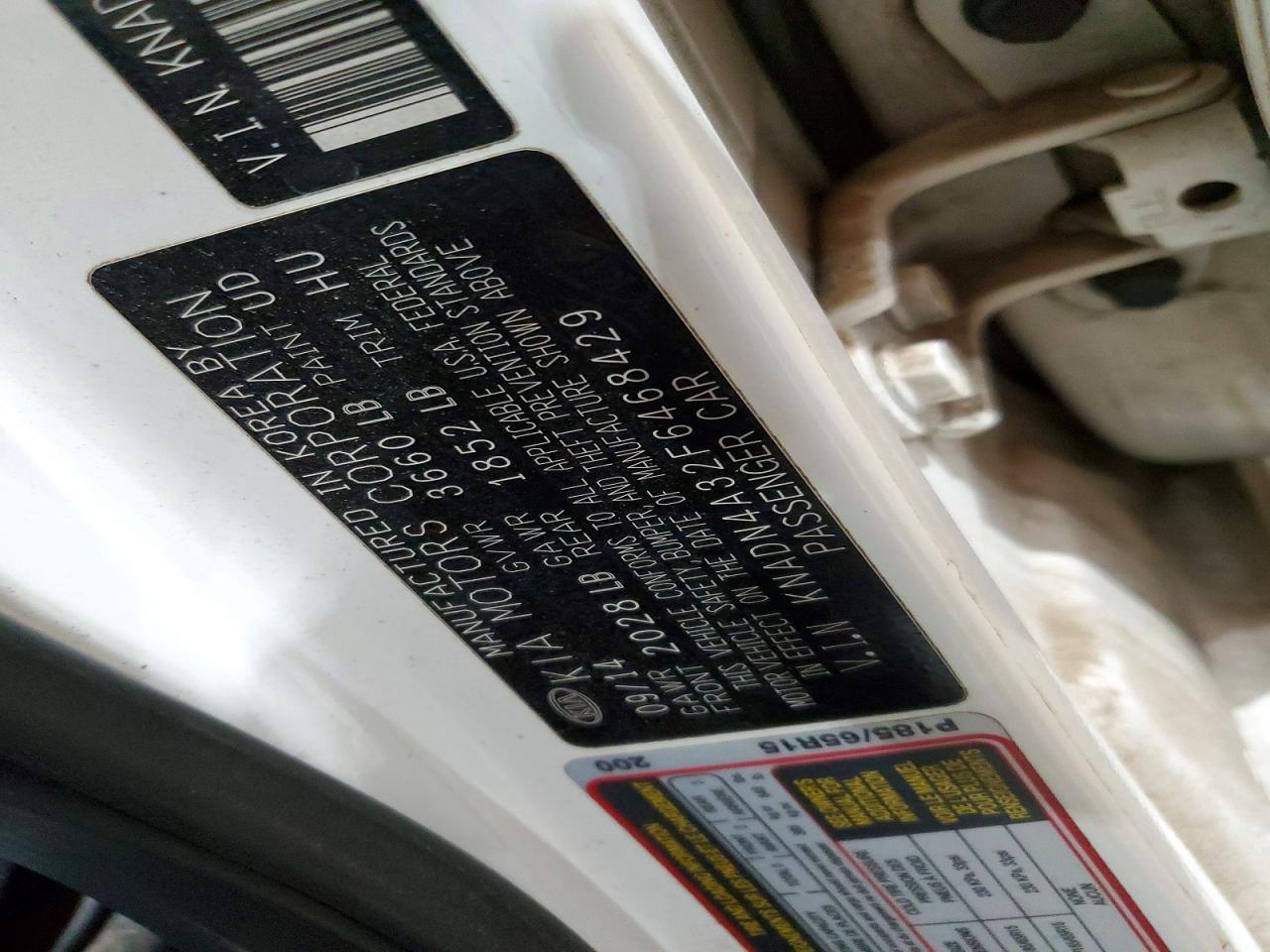 2015 Kia Rio Ex White vin: KNADN4A32F6468429
