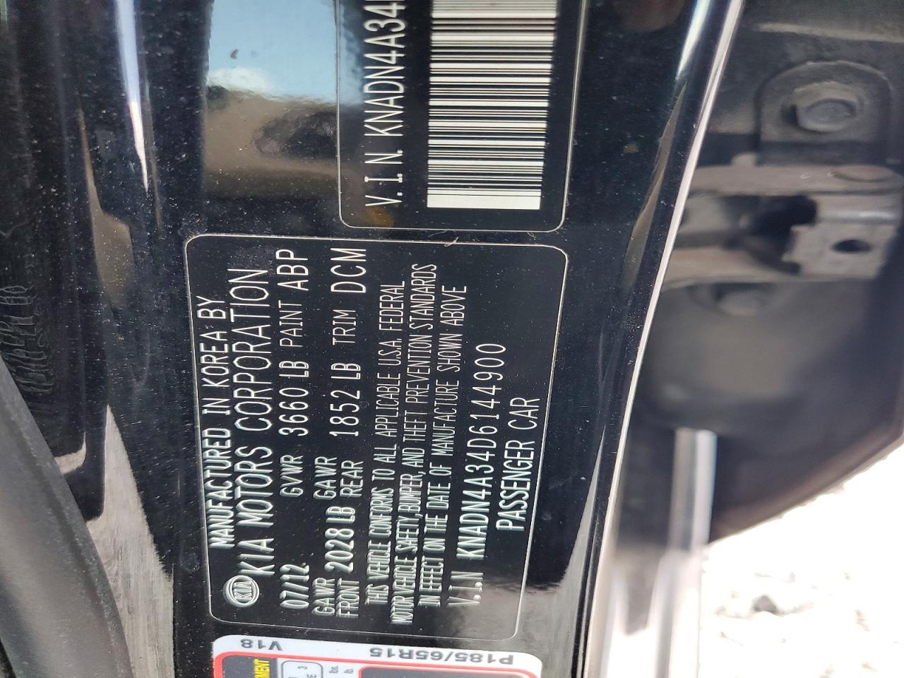 2013 Kia Rio Ex Black vin: KNADN4A34D6144900